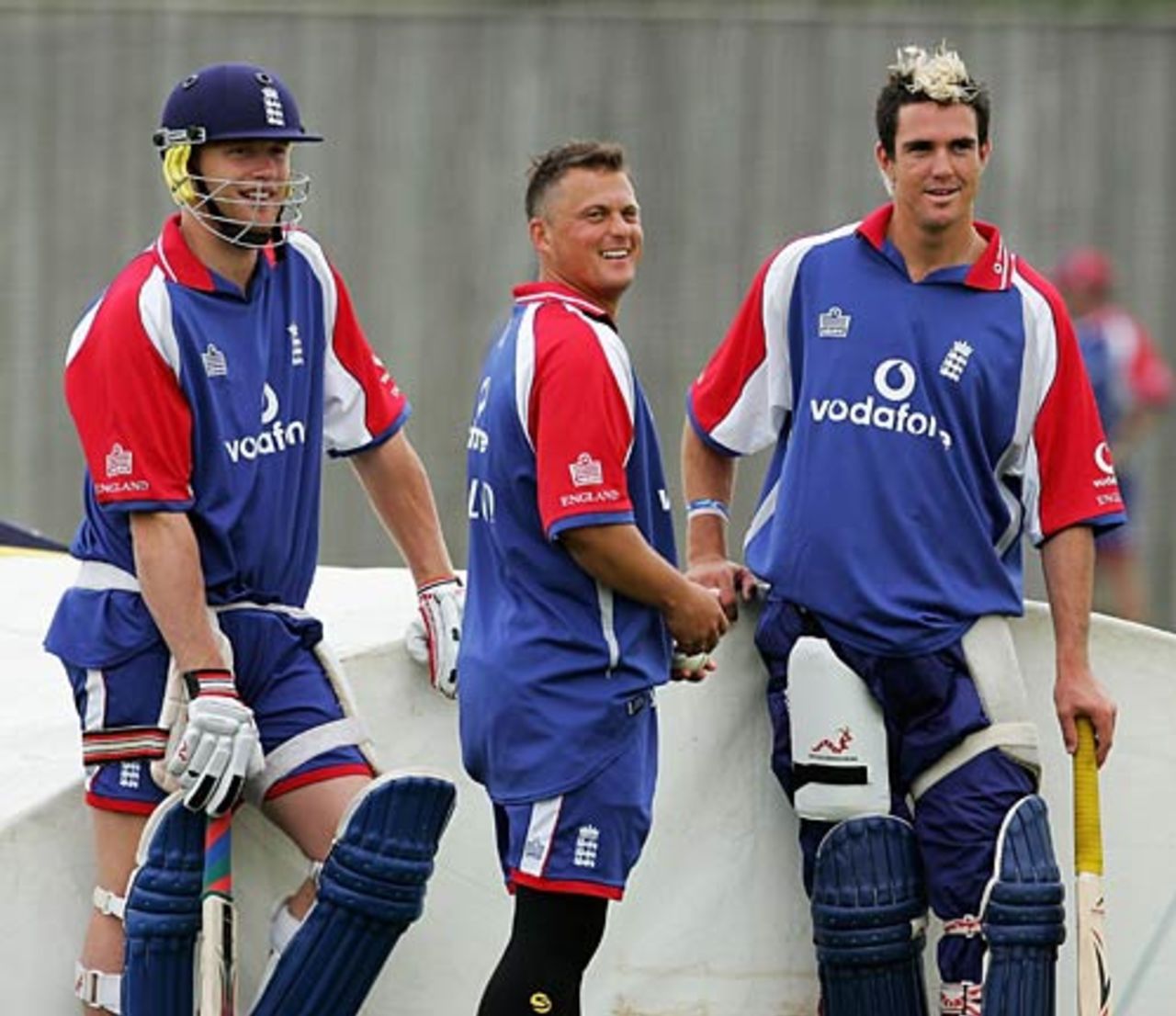 Andrew Flintoff, Darren Gough and Kevin Pietersen, Southampton, June 10, 2005