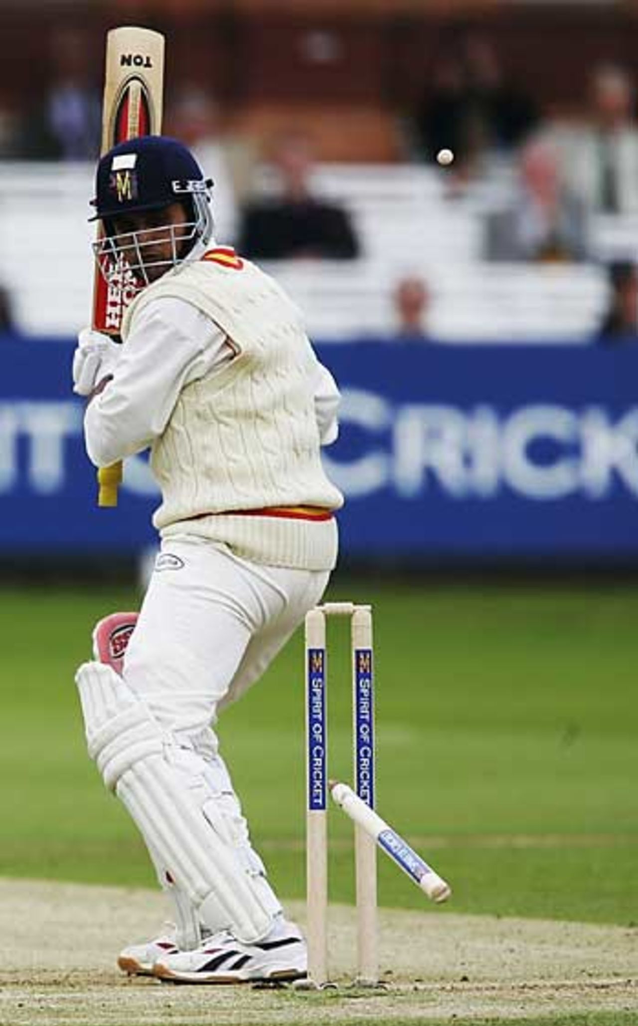 Sourav Ganguly drags onto his off stump for 14, MCC v International XI, Tsunami Appeal, Lord's, June 14