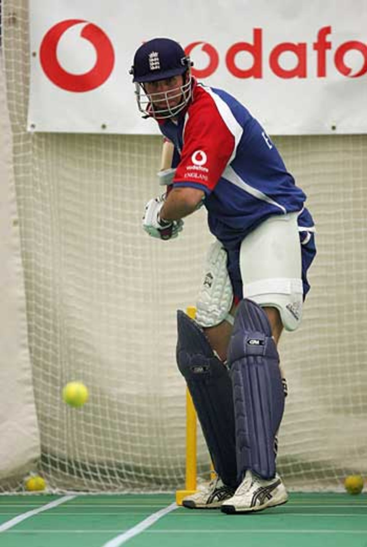 Michael Vaughan practices in the nets ahead of tomorrow's NatWest Series opener against Bangladesh at The Oval, June 15