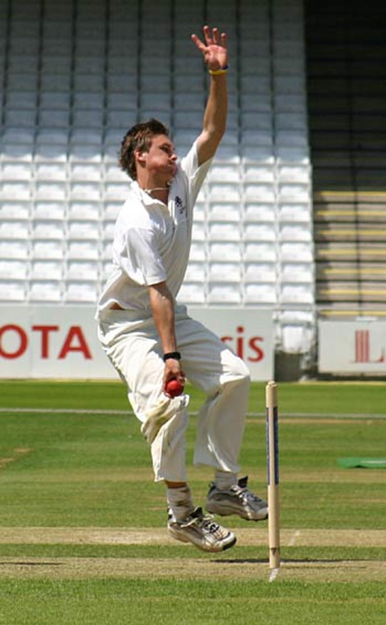 Glen Querl, the pick of Harrow's bowlers with 4 for 26 off 11 overs, Eton v Harrow, June 18, 2005