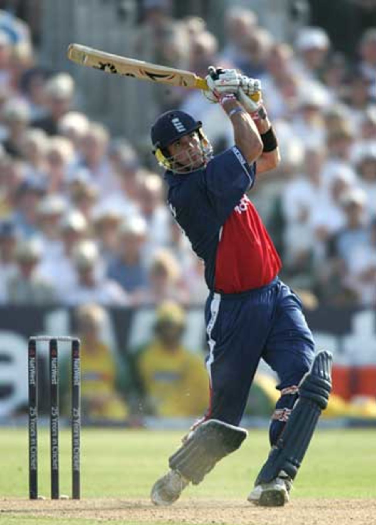 Kevin Pietersen launches another boundary during his 91 from 65 balls, England v Australia, NatWest Series, Bristol, June 19