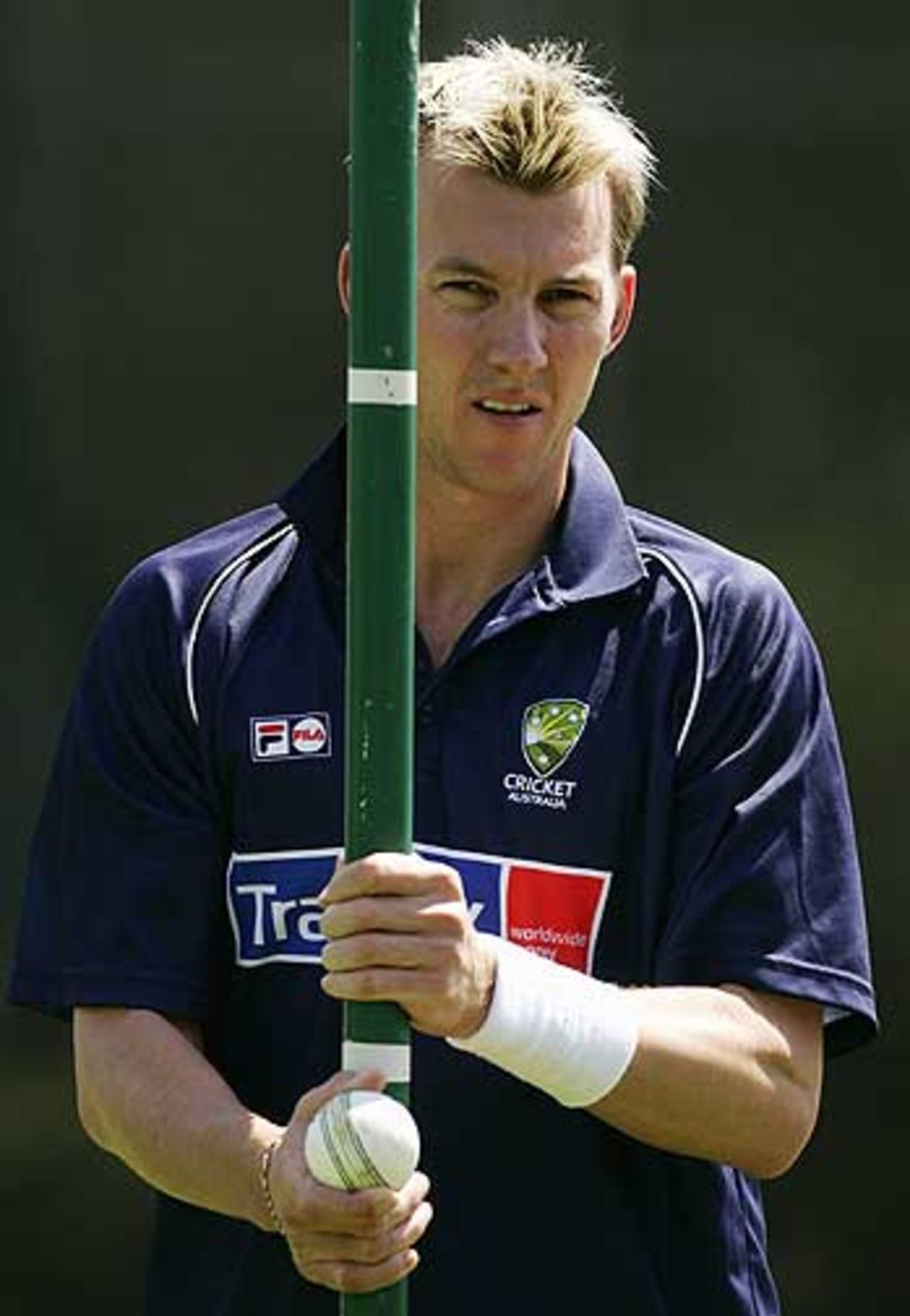 Brett Lee in the Edgbaston nets, England v Australia, NatWest Series June 27, 2005