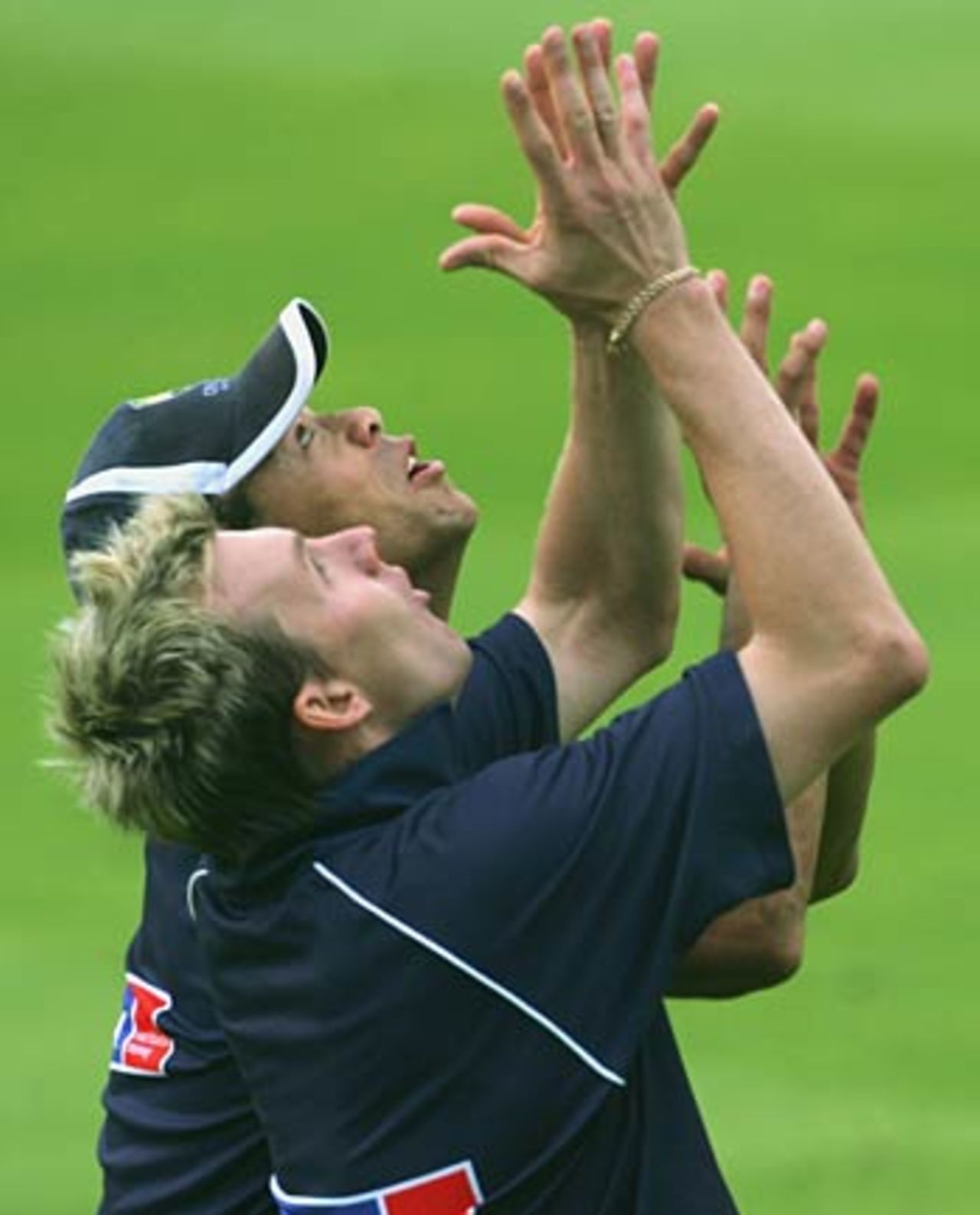 Brett Lee and Andrew Symonds tussle for a catch, Lord's, July 9, 2005