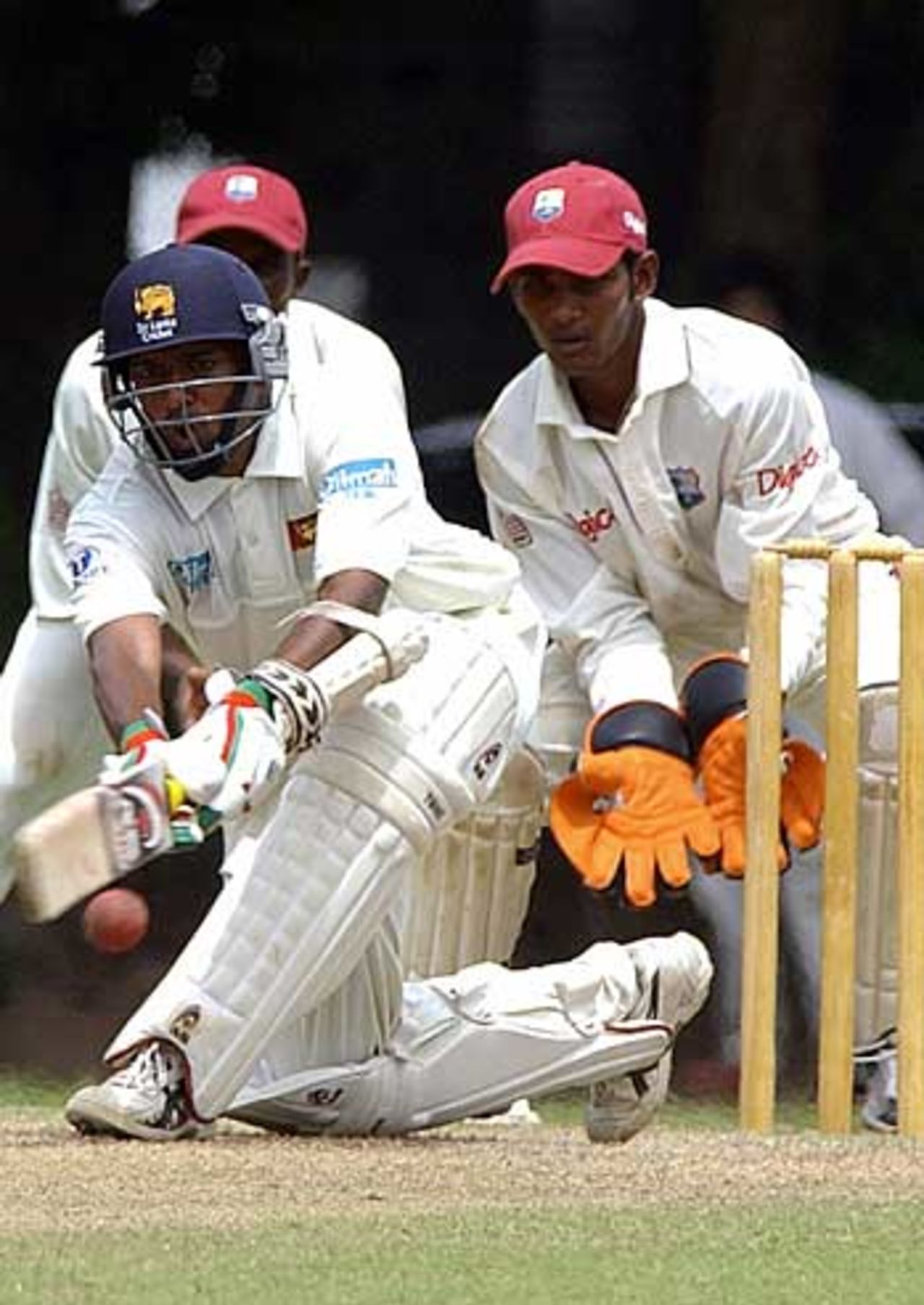 Thilan Samaraweera sweeps during the two-day warm-up match against West Indies, Sri Lanka Board President's XI v West Indians, Colombo, June 10