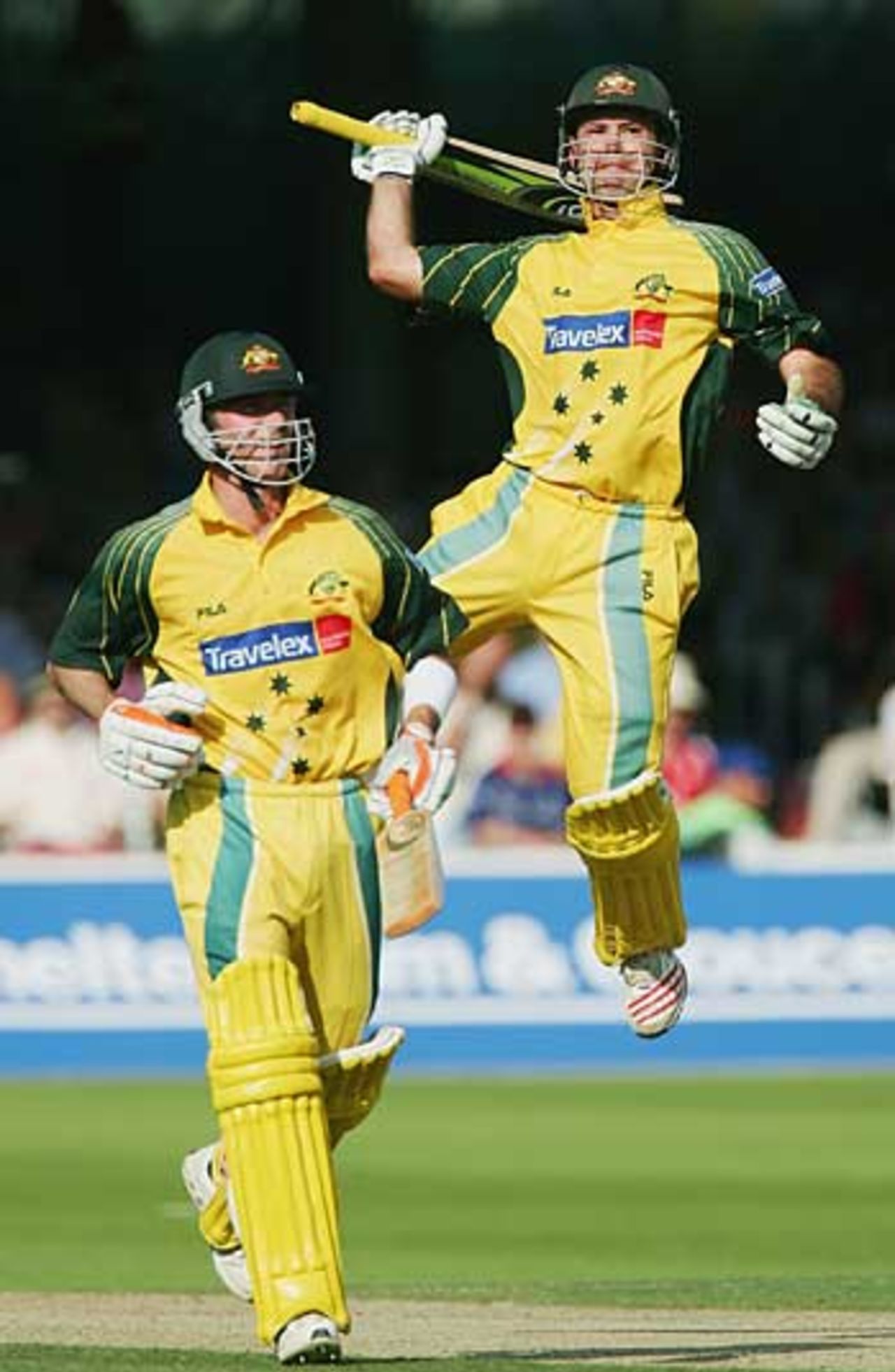 Ricky Ponting leaps in celebration as he reaches his hundred, England v Australia, NatWest Challenge, Lord's, July 10