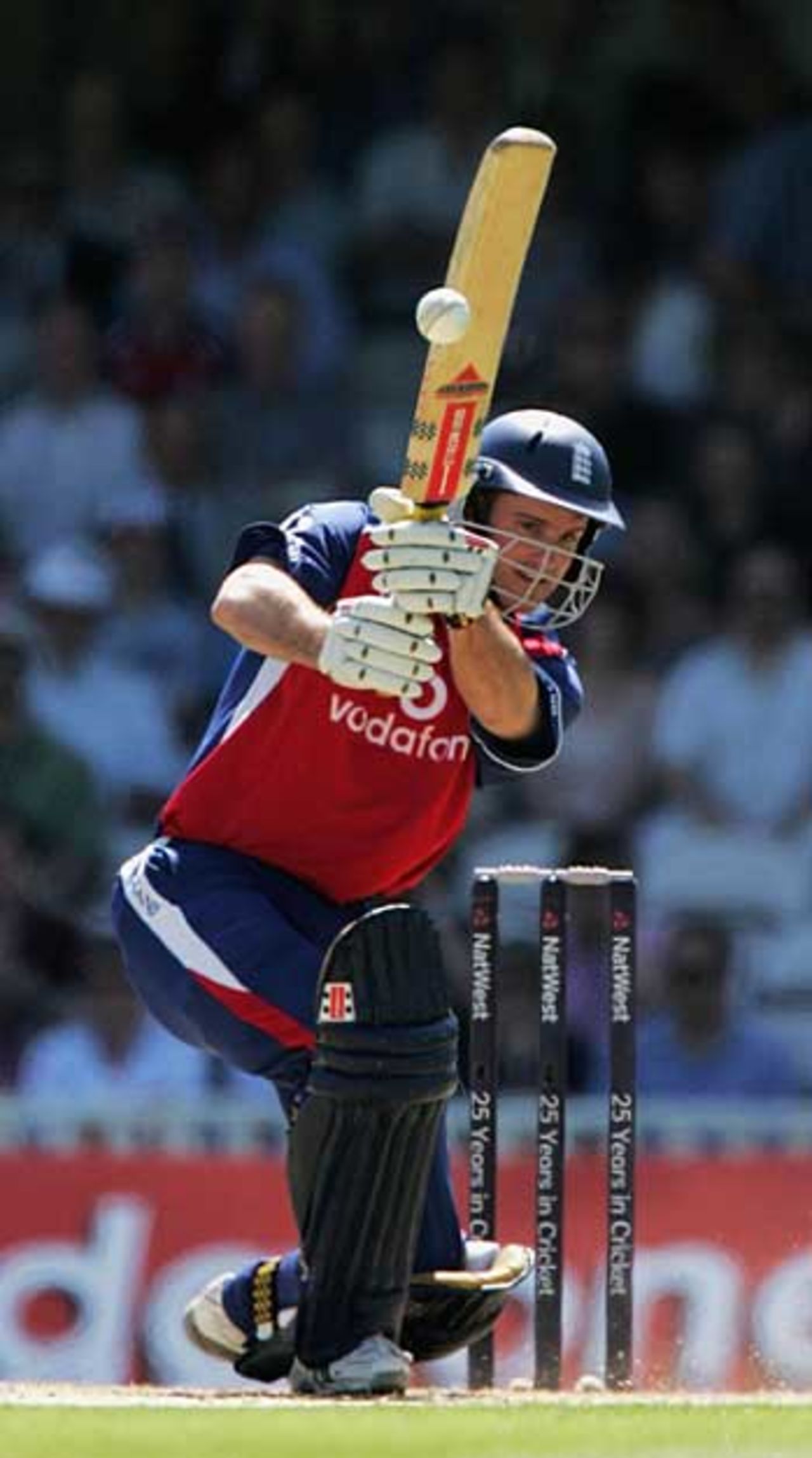 Andrew Strauss drives in the final NatWest Challenge match, England v Australia, The Oval, July 12, 2005
