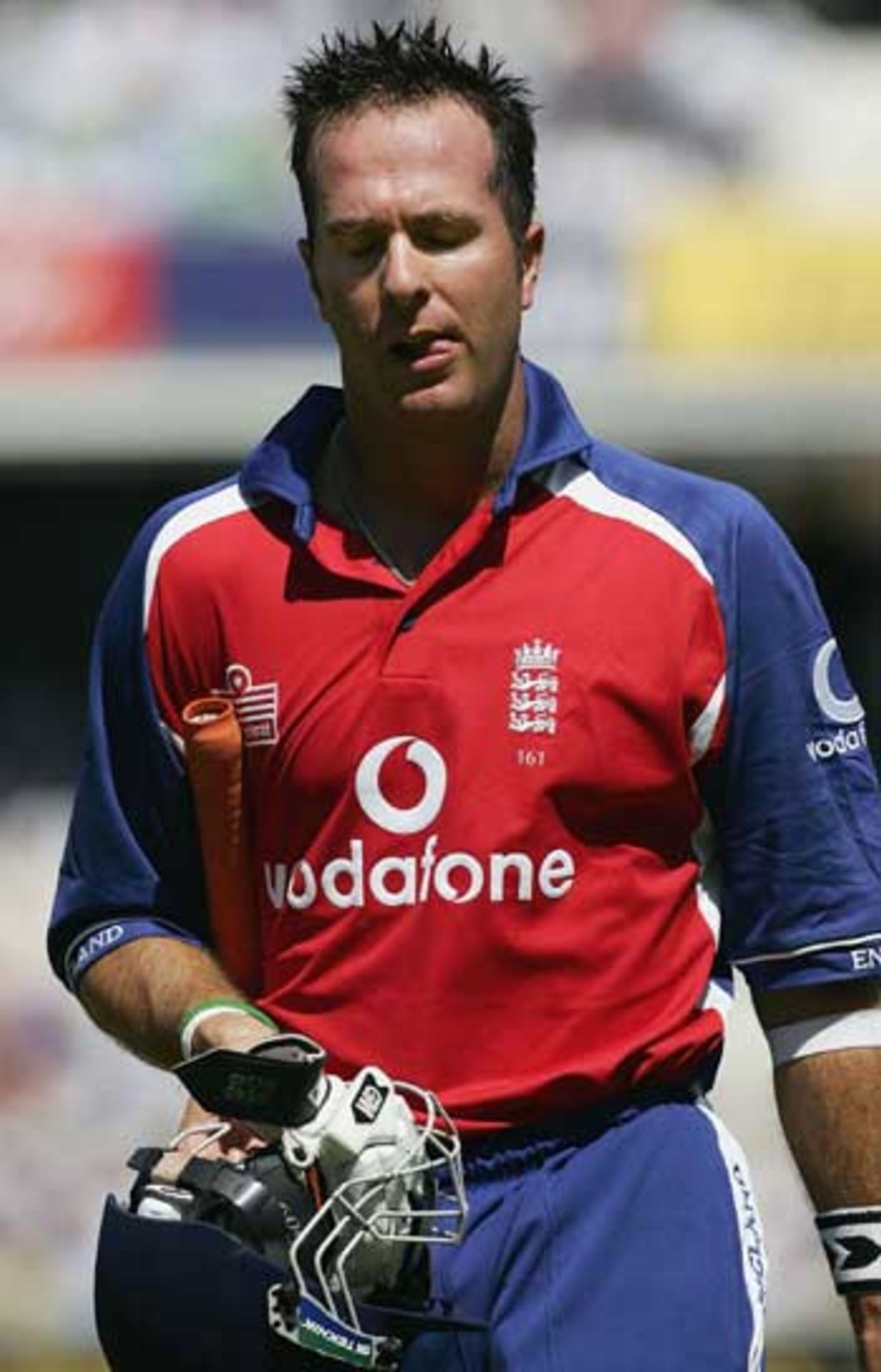 Michael Vaughan trudges off after being run out in the final NatWest Challenge, England v Australia, The Oval, July 12, 2005
