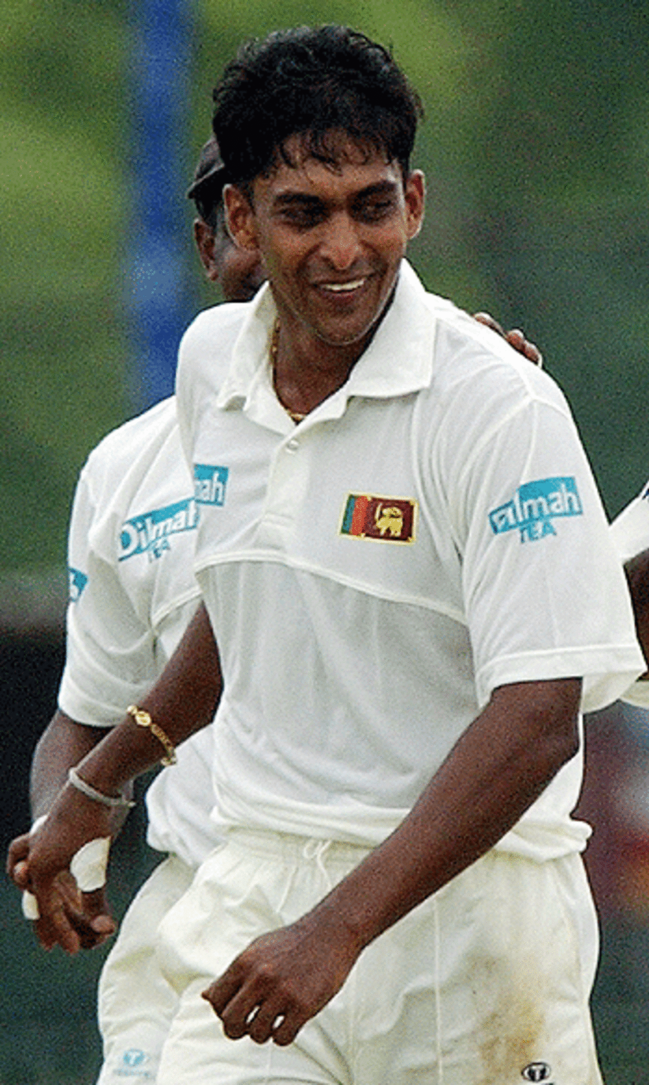 Gayan Wijekoon celebrates his maiden Test wicket, Sri Lanka v  West Indies, 1st day, SSC, July 13, 2005 