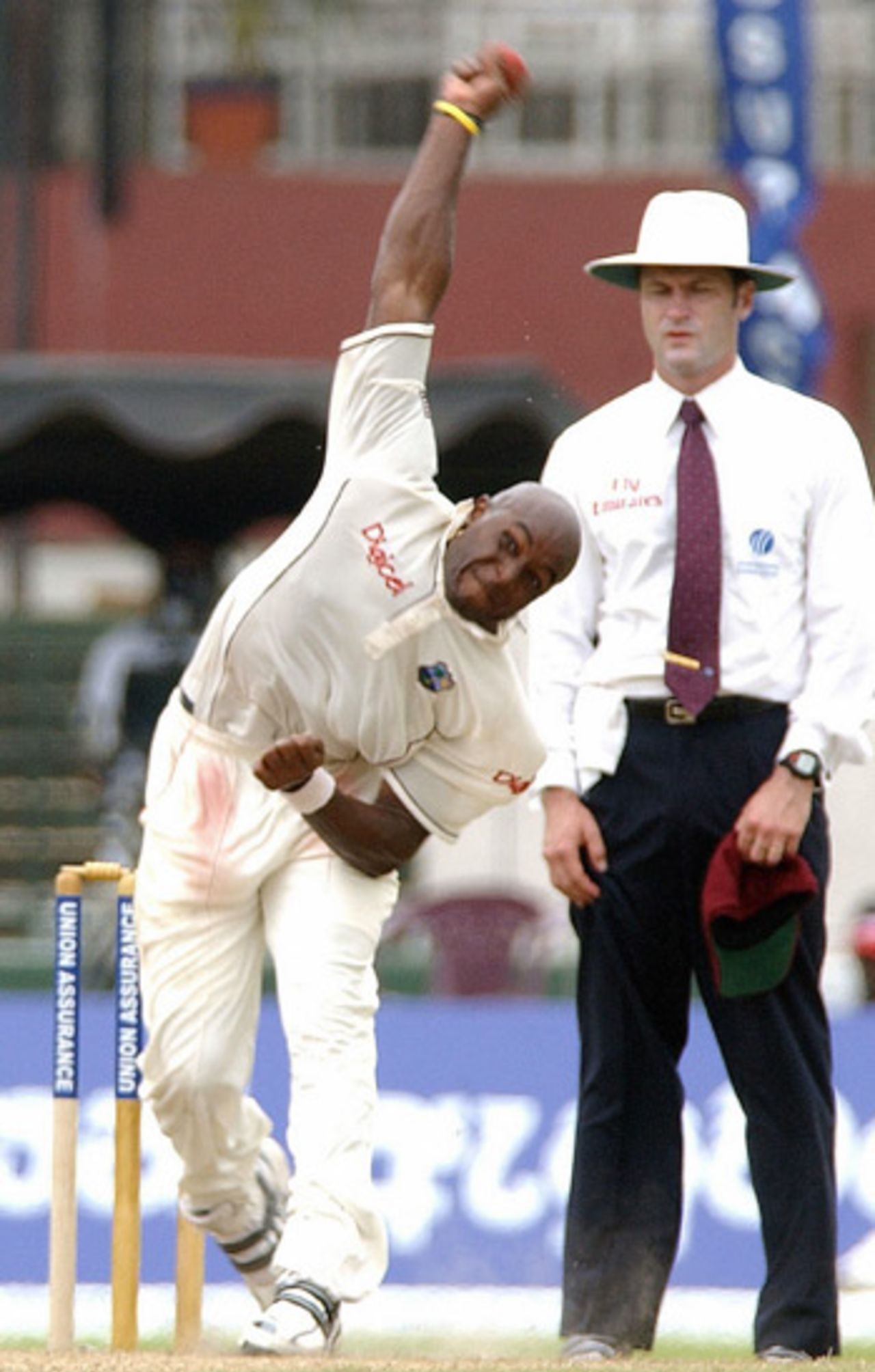 Tino Best bowling against Sri Lanka, Sri Lanka v West Indies, Colombo, July 14, 2005