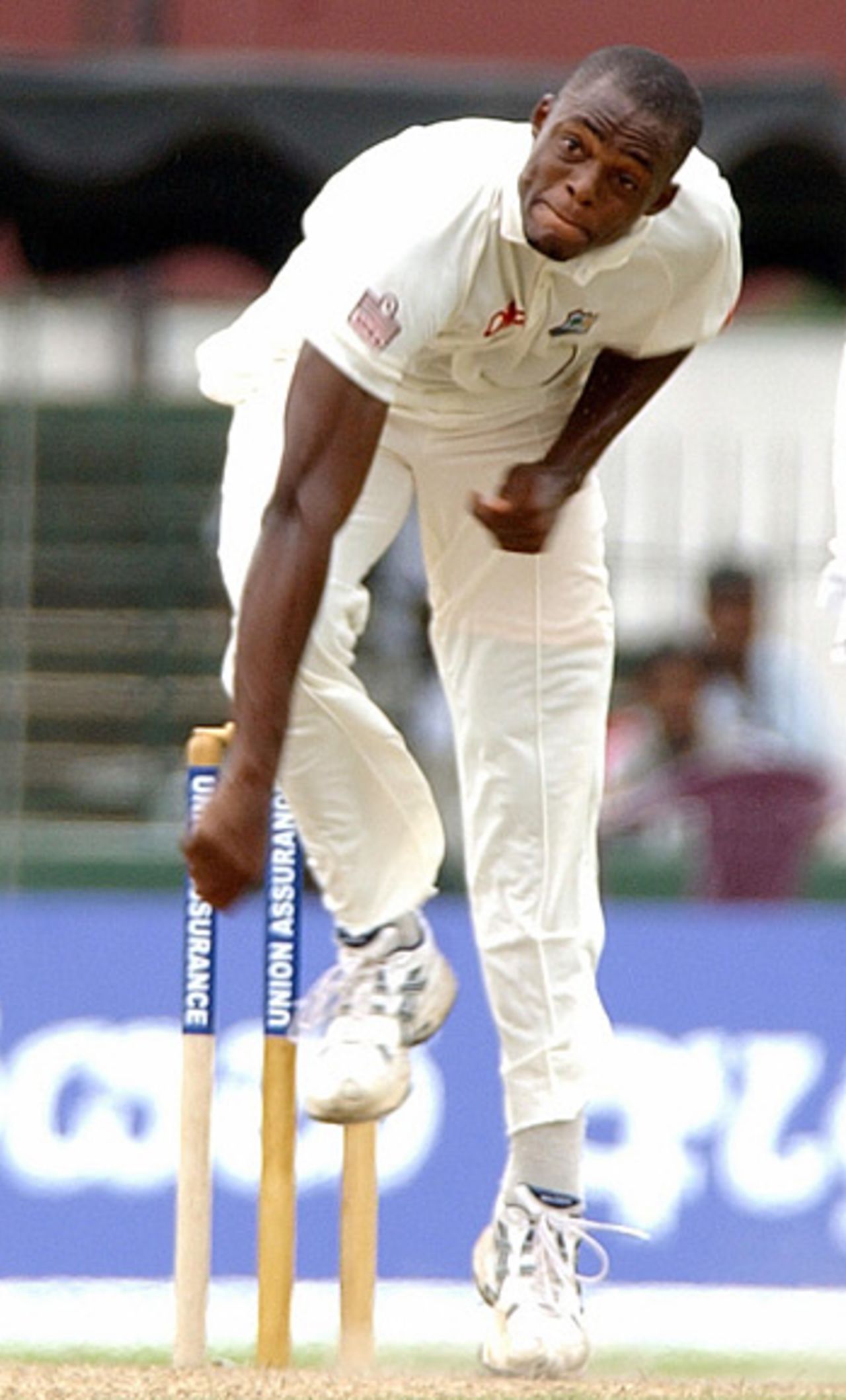 Daren Powell bowling against Sri Lanka, Sri Lanka v West Indies, Colombo, July 14, 2005