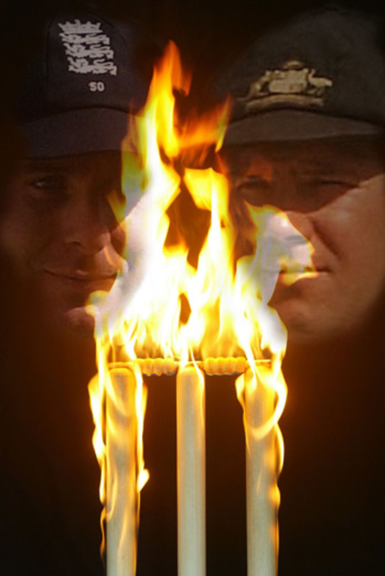 Photo illustration of Michael Vaughan and Ricky Ponting ahead of the Ashes