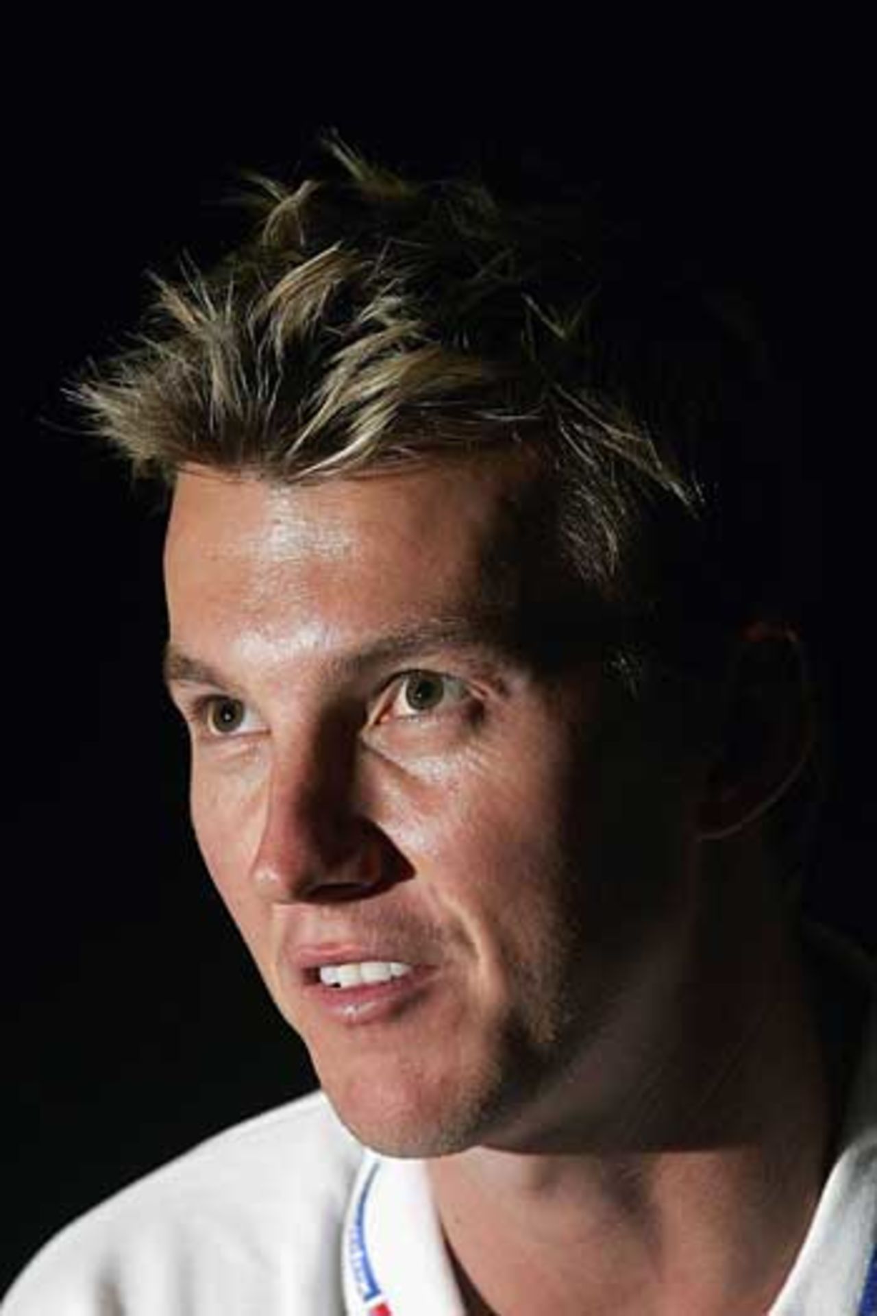 Brett Lee speaks to the media ahead of the Ashes series, London, July 18