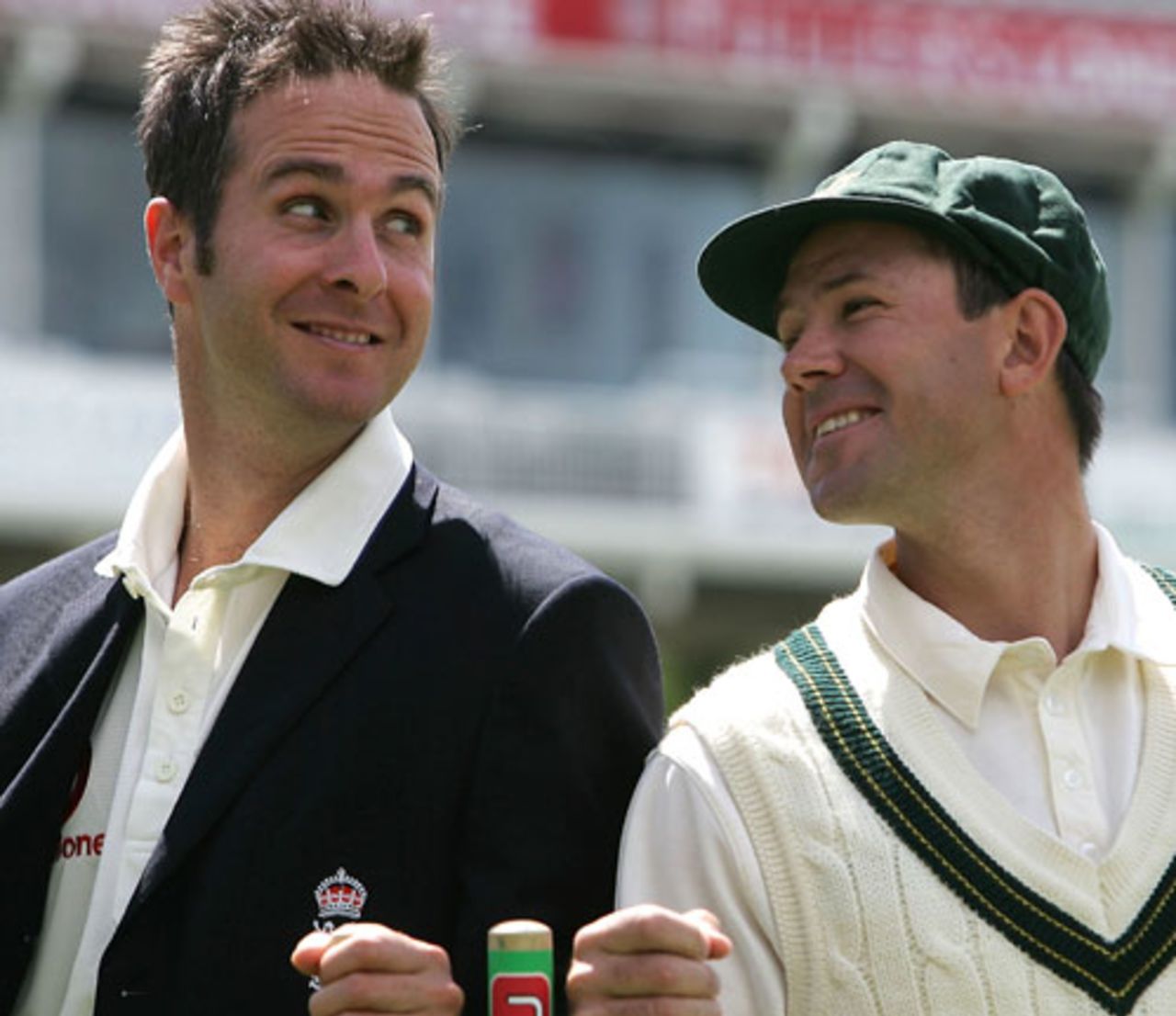 Michael Vaughan and Ricky Ponting ahead of the first Ashes Test, Lord's, July 20 2005