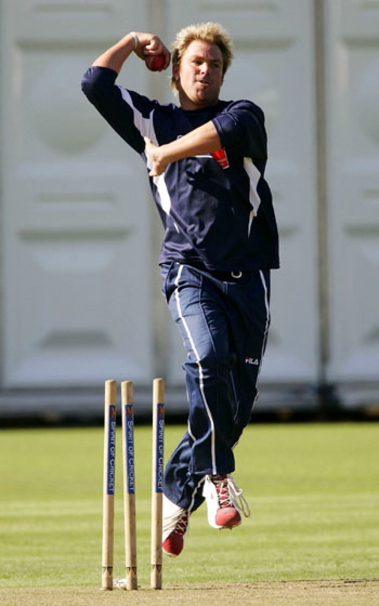 Shane Warne practises ahead of the first Ashes Test at Lord's