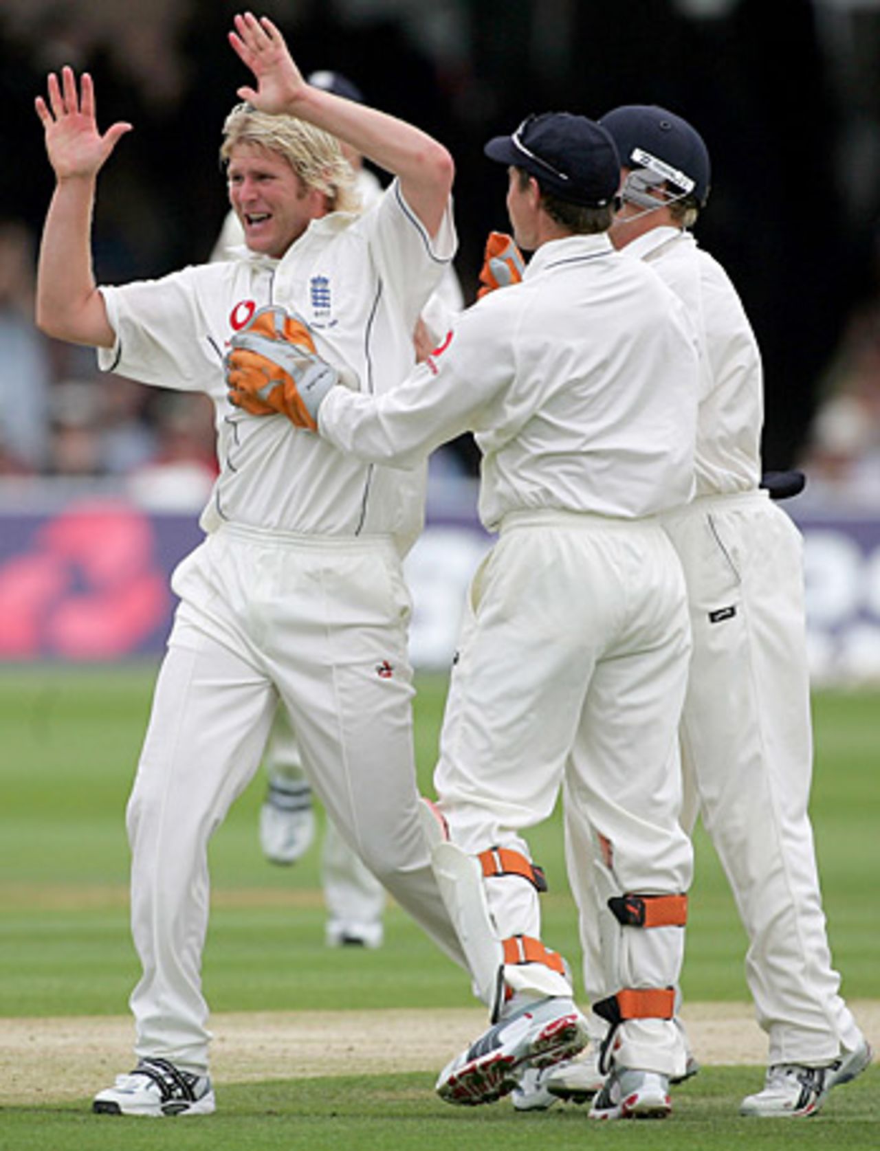 Matthew Hoggard celebrates the wicket of Matthew Hayden, England v Australia, first Test, Lord's, July 21, 2005