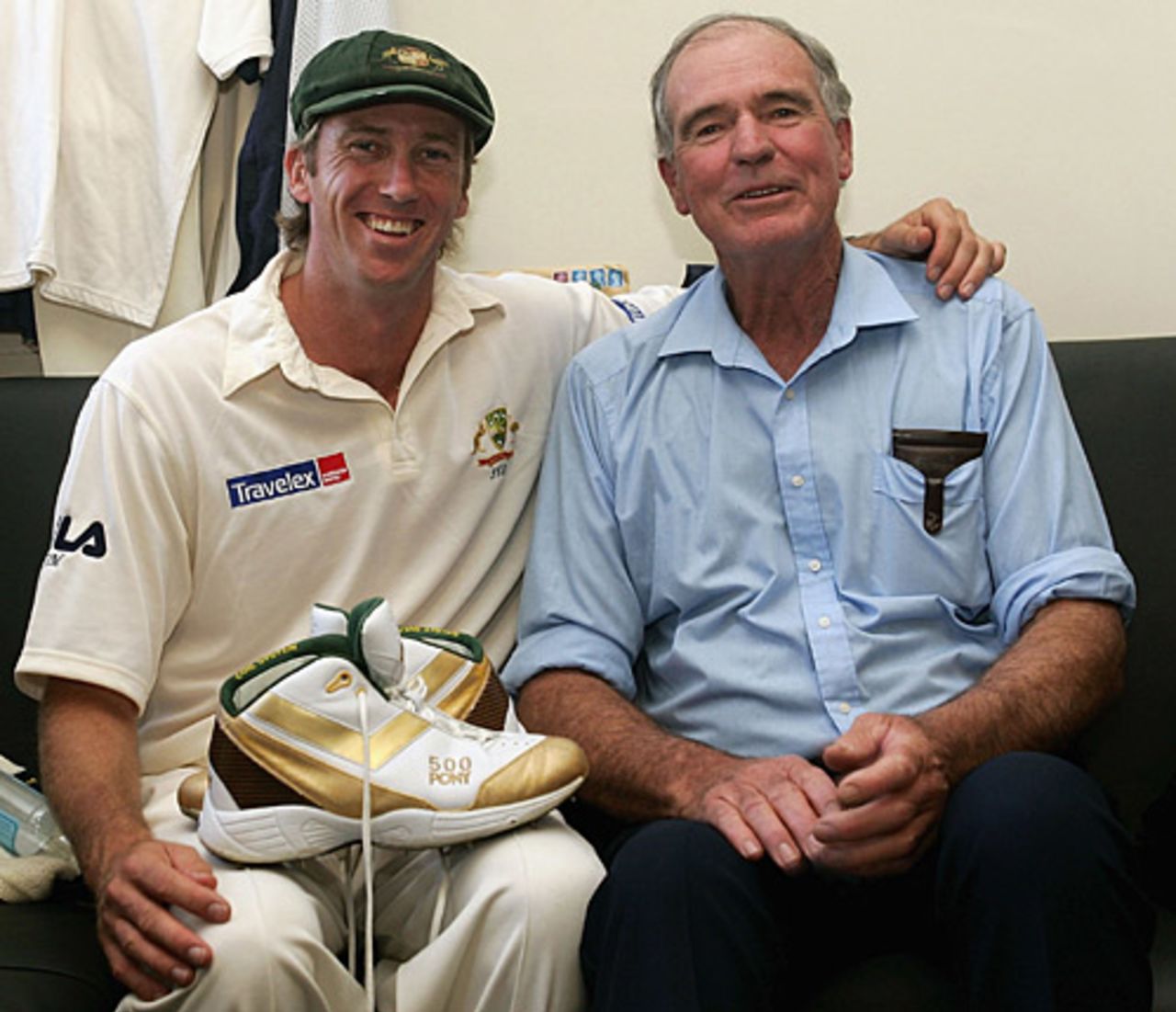 Glenn McGrath and his Father Kevin, England v Australia, Lord's, July 21, 2005