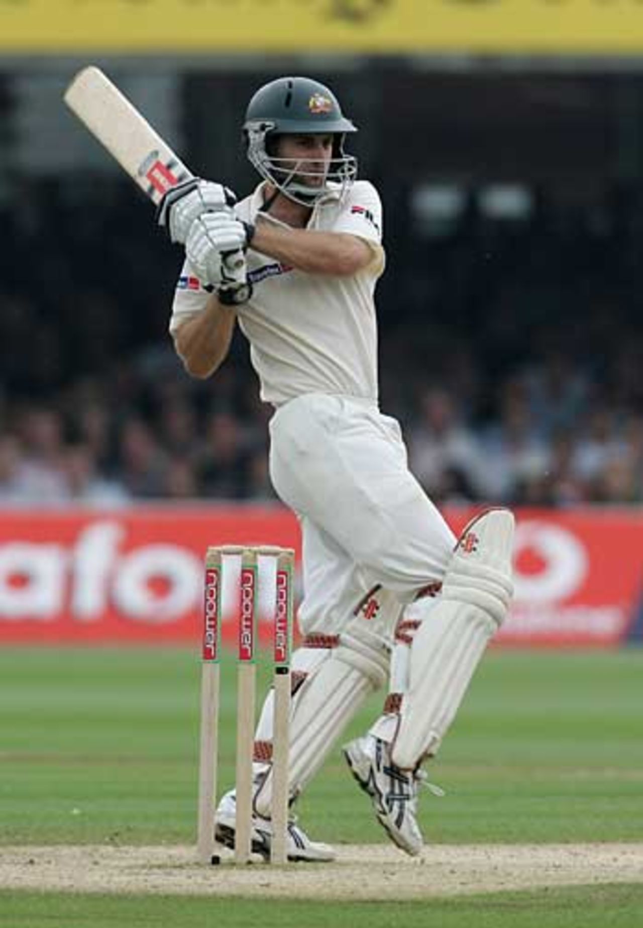 Simon Katich pulls during his 67, which extended Australia's lead over 400, England v Australia, 1st Test, Lord's, July 23
