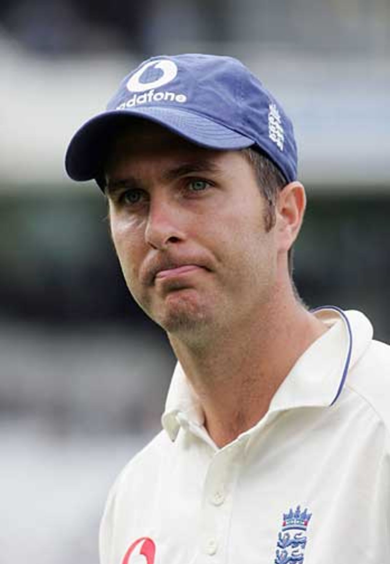 A glum looking Michael Vaughan after defeat, England v Australia, 1st Test, Lord's, July 24