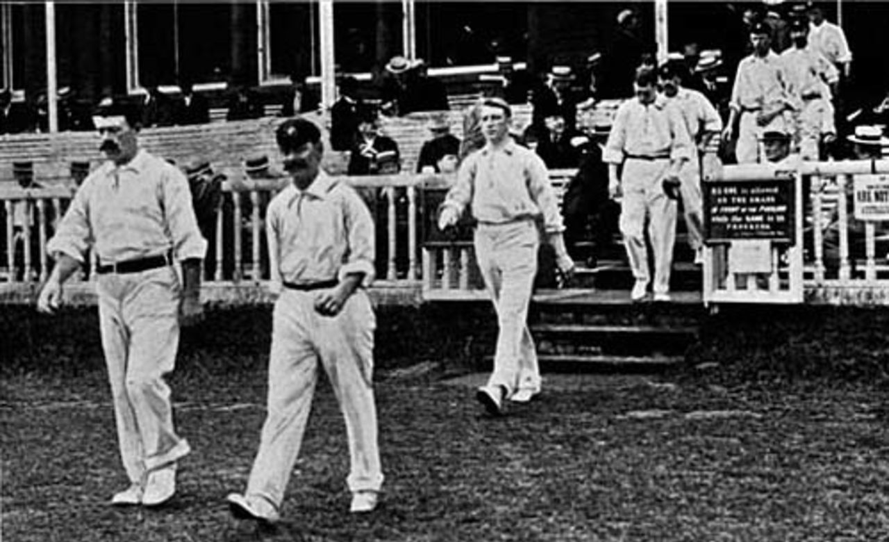 Joe Darling leads Australia onto the field, England v Australia, 2nd Test, Lord's, June 15, 1905