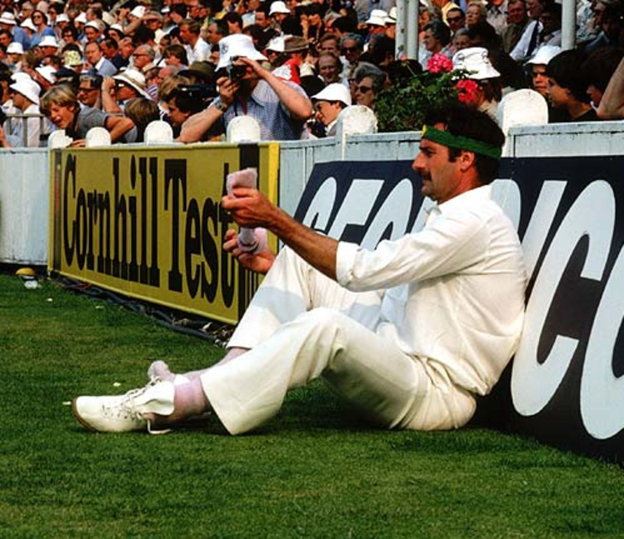 Dennis Lillee takes a breather,, England v Australia, The Oval, September 1981