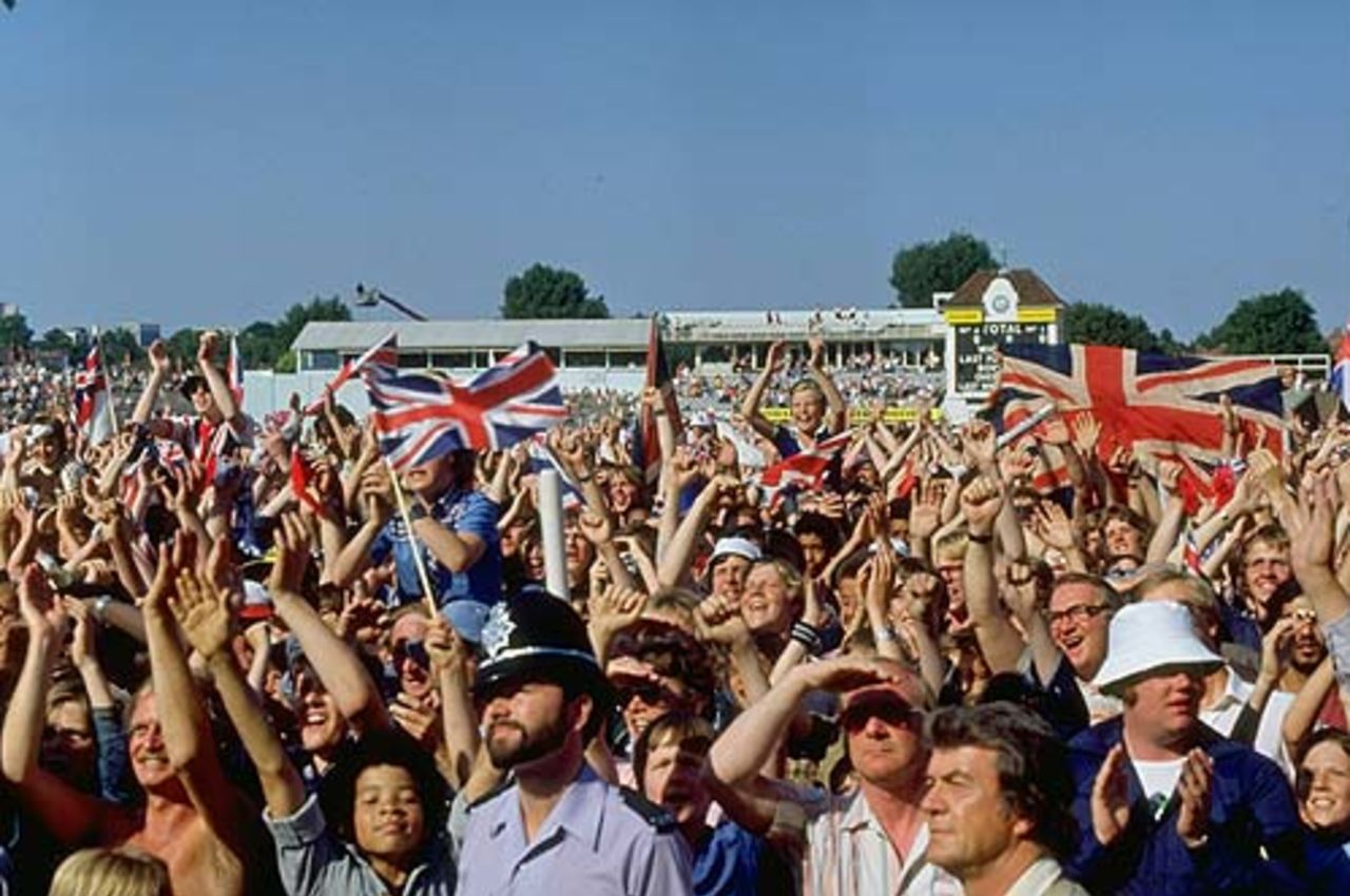 Jubilant England supporters, England v Australia, Edgbaston, August 1981