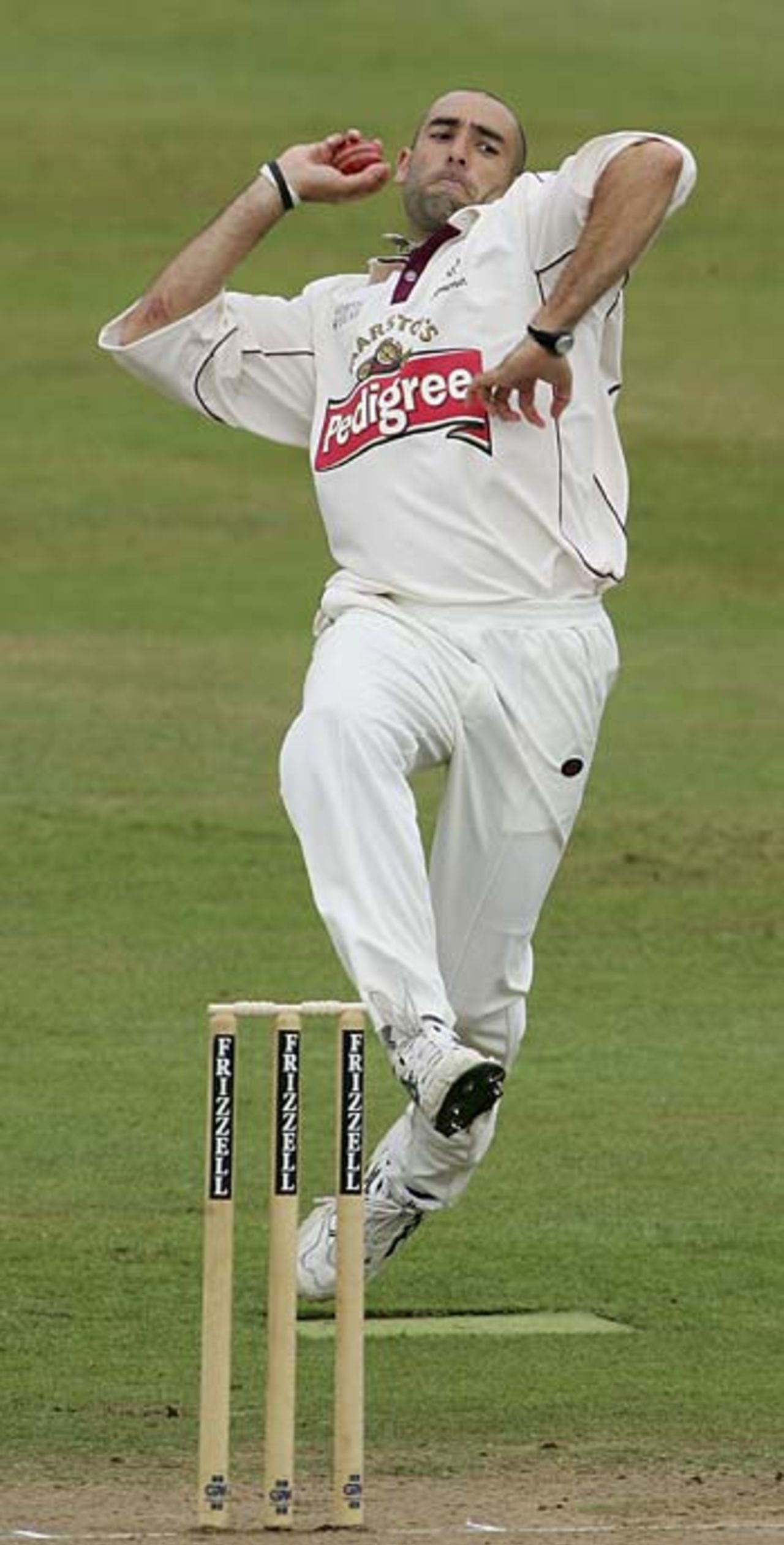 Richard Johnson in action, Somerset v Durham, Taunton, July 26, 2005