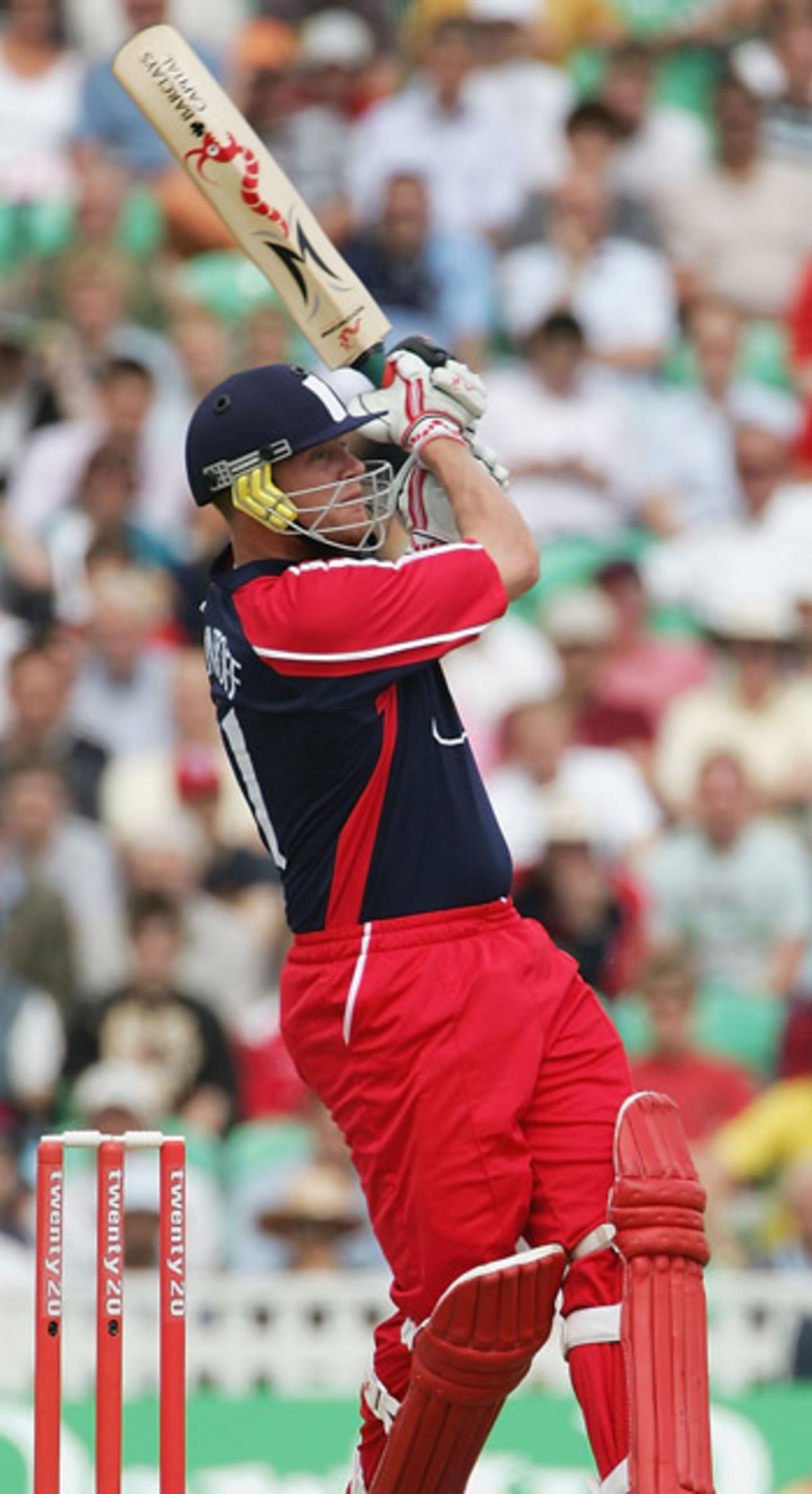 Andrew Flintoff pulls for six, Lancashire v Surrey, Twenty20 semi-final, The Oval, July 30, 2005