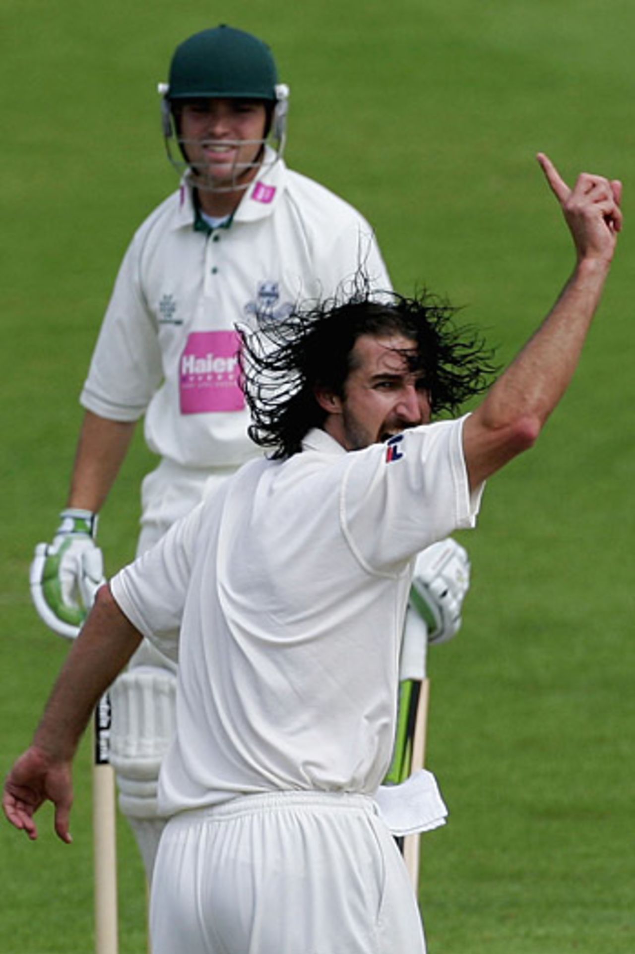 Jason Gillespie appeals for the wicket of Stephen Moore, Worcestershire v Australia, Worcester, August 1, 2005