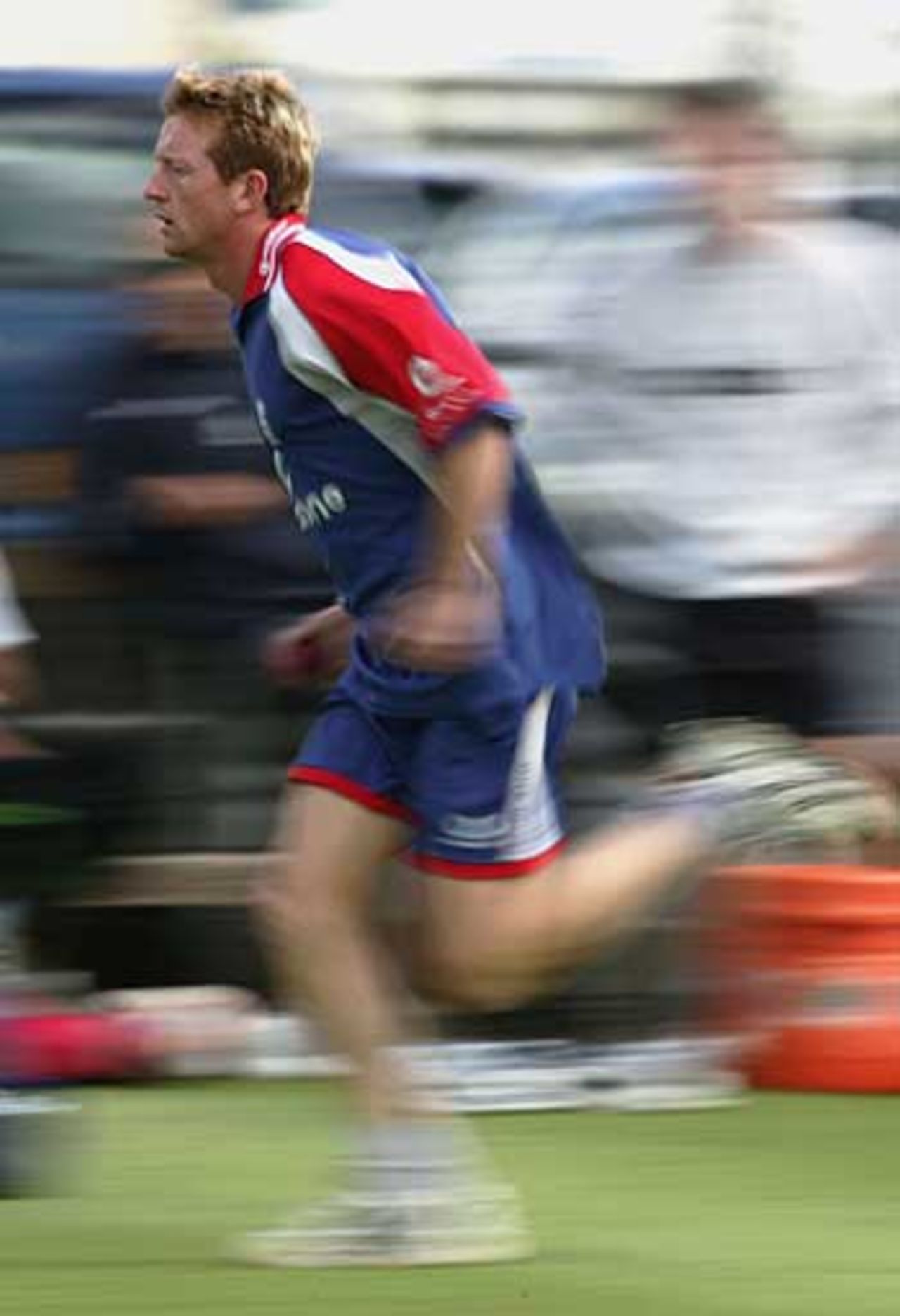 Paul Collingwood bowls in the nets as England practice ahead of the second Test, Edgbason, August 3