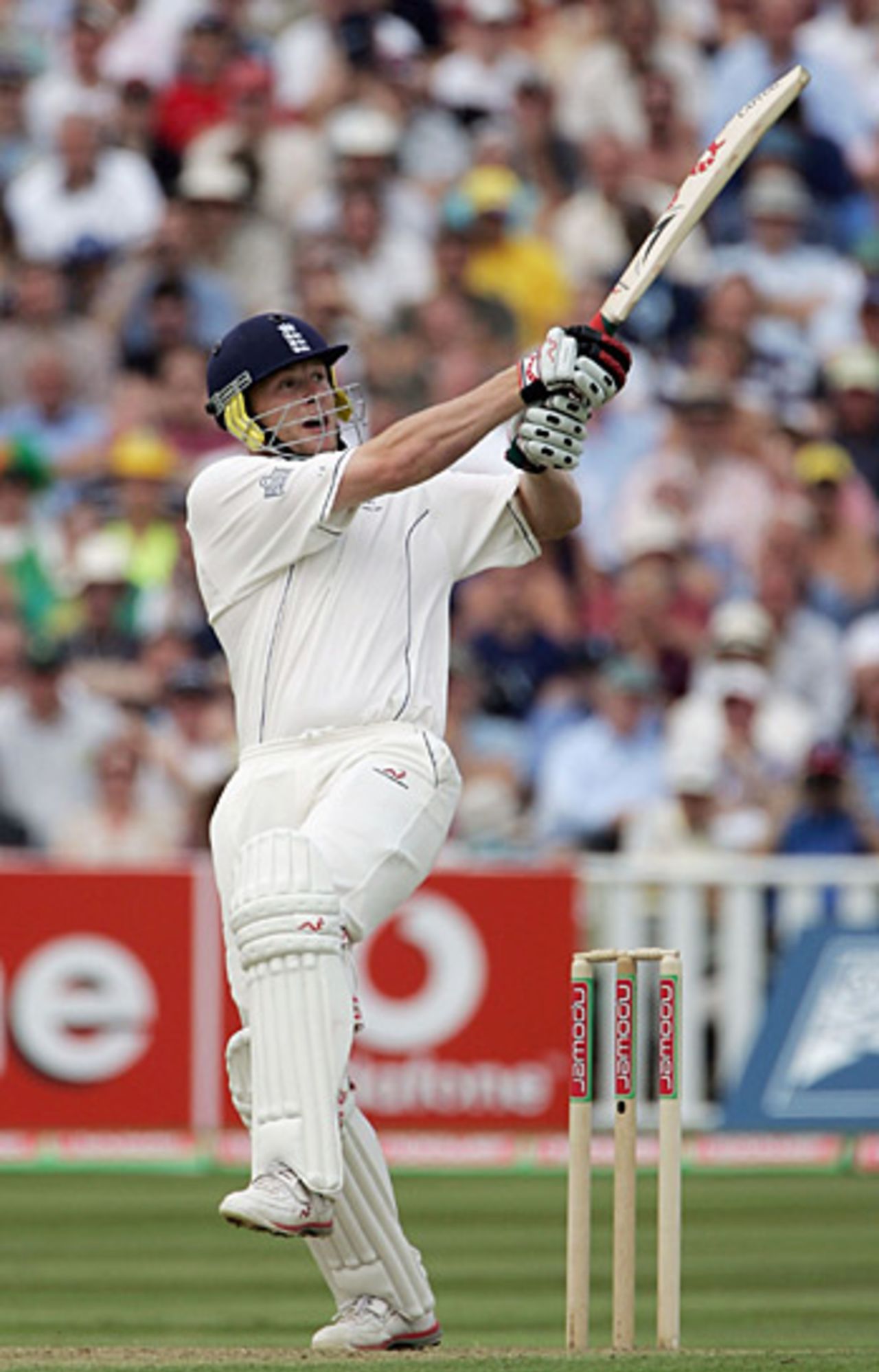 Andrew Flintoff pulls for six, England v Australia, Edgbaston, August 4, 2005