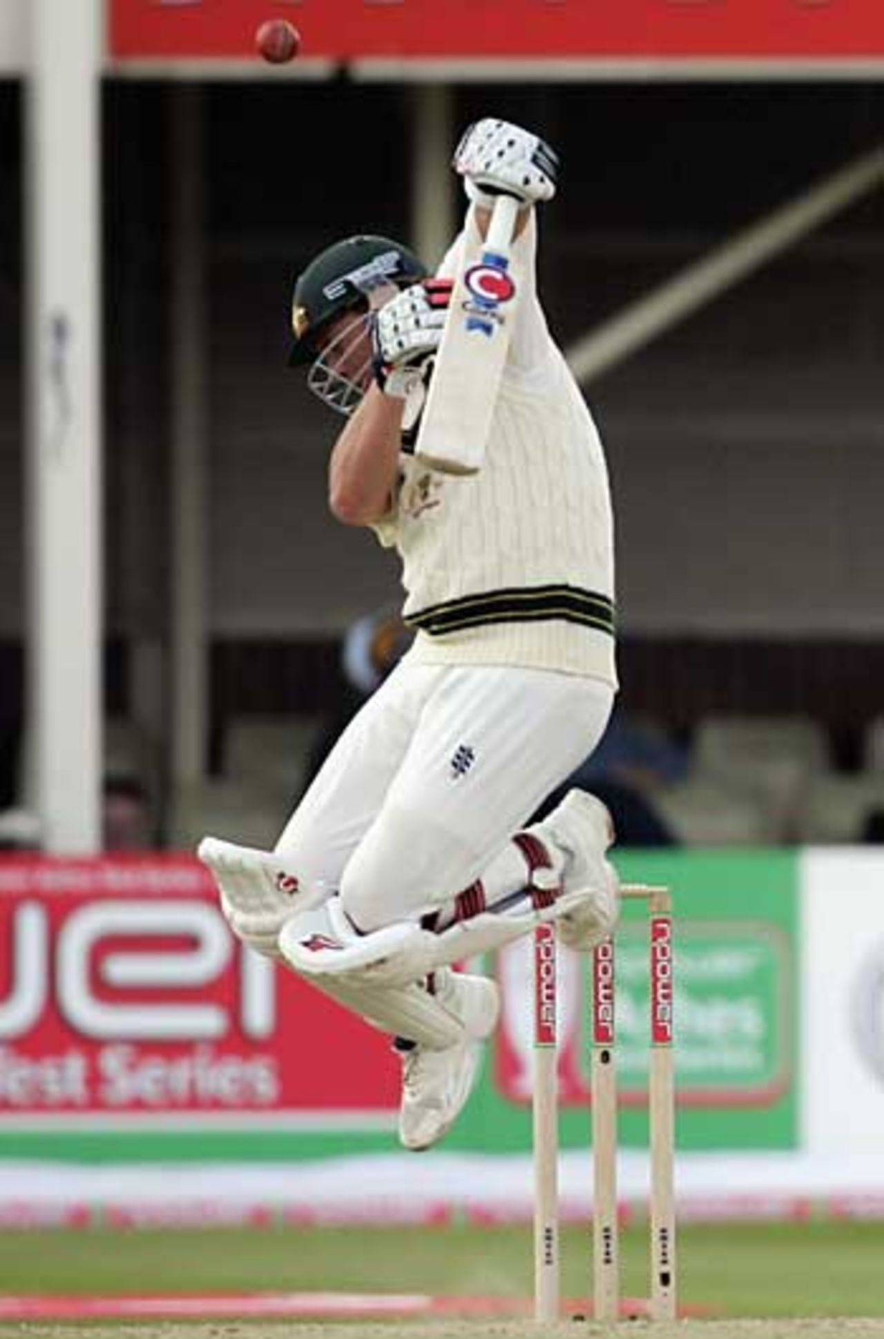 Shane Warne takes evasive action on the fourth morning, England v Australia, 2nd Test, Edgbaston, August 7