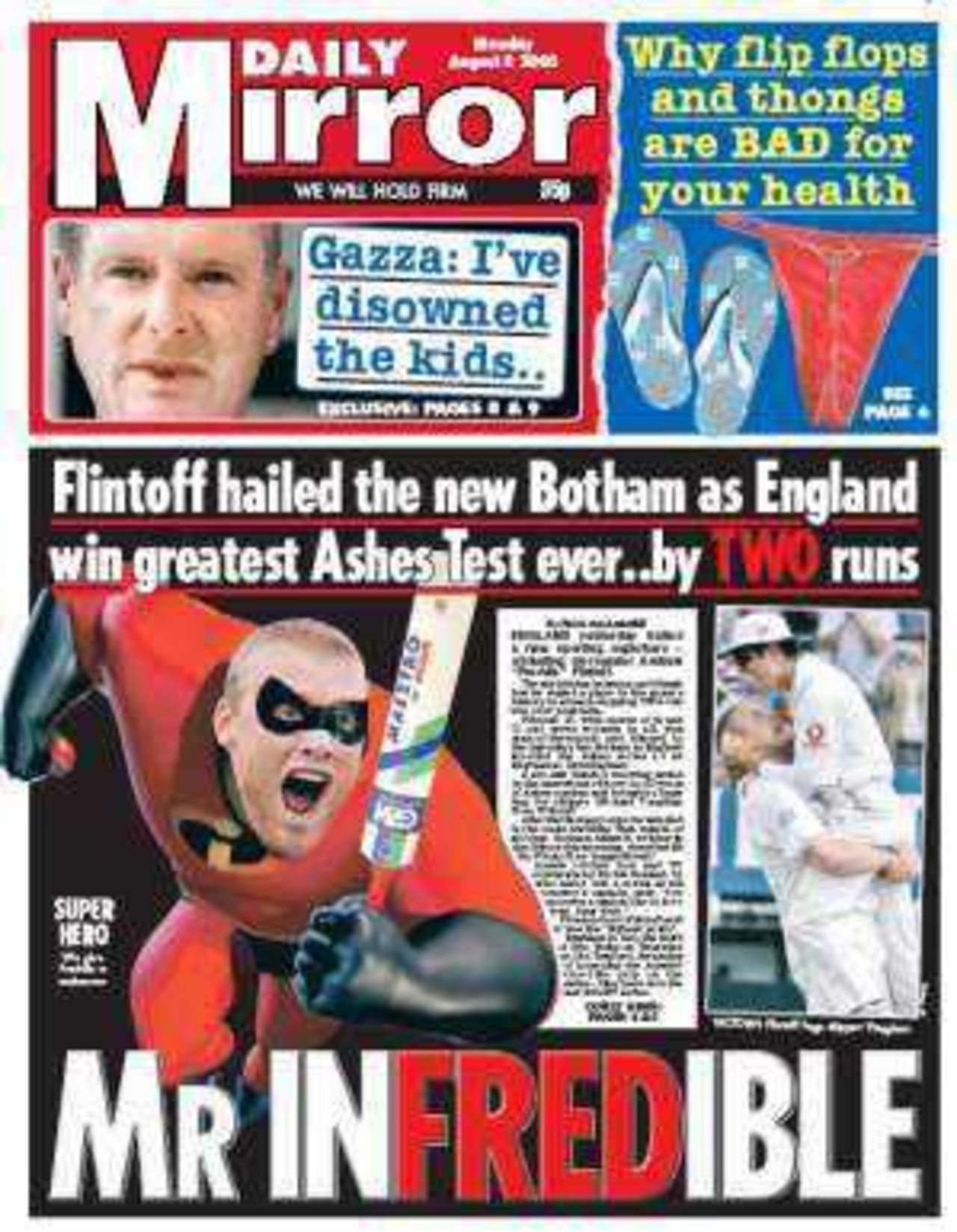 The front page of  <I>The Mirror</I>