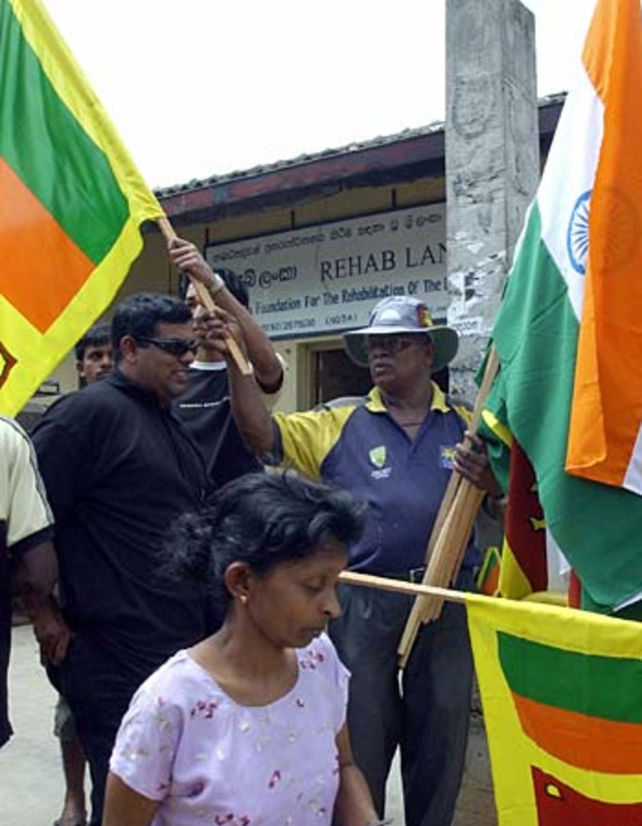 A vendor sells flags outside the  R Premadasa Cricket Stadium, India v Sri Lanka, Indian Oil Cup final, Colombo, August 9, 2005