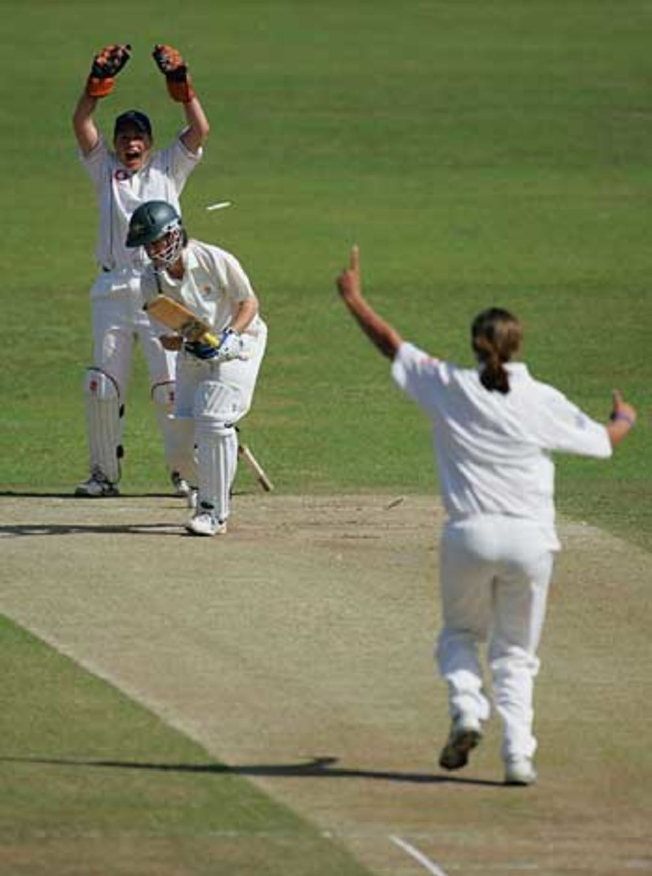 Belinda Clark is bowled by Jenny Gunn, England Women v Australian Women, 1st Test, Hove, August 9