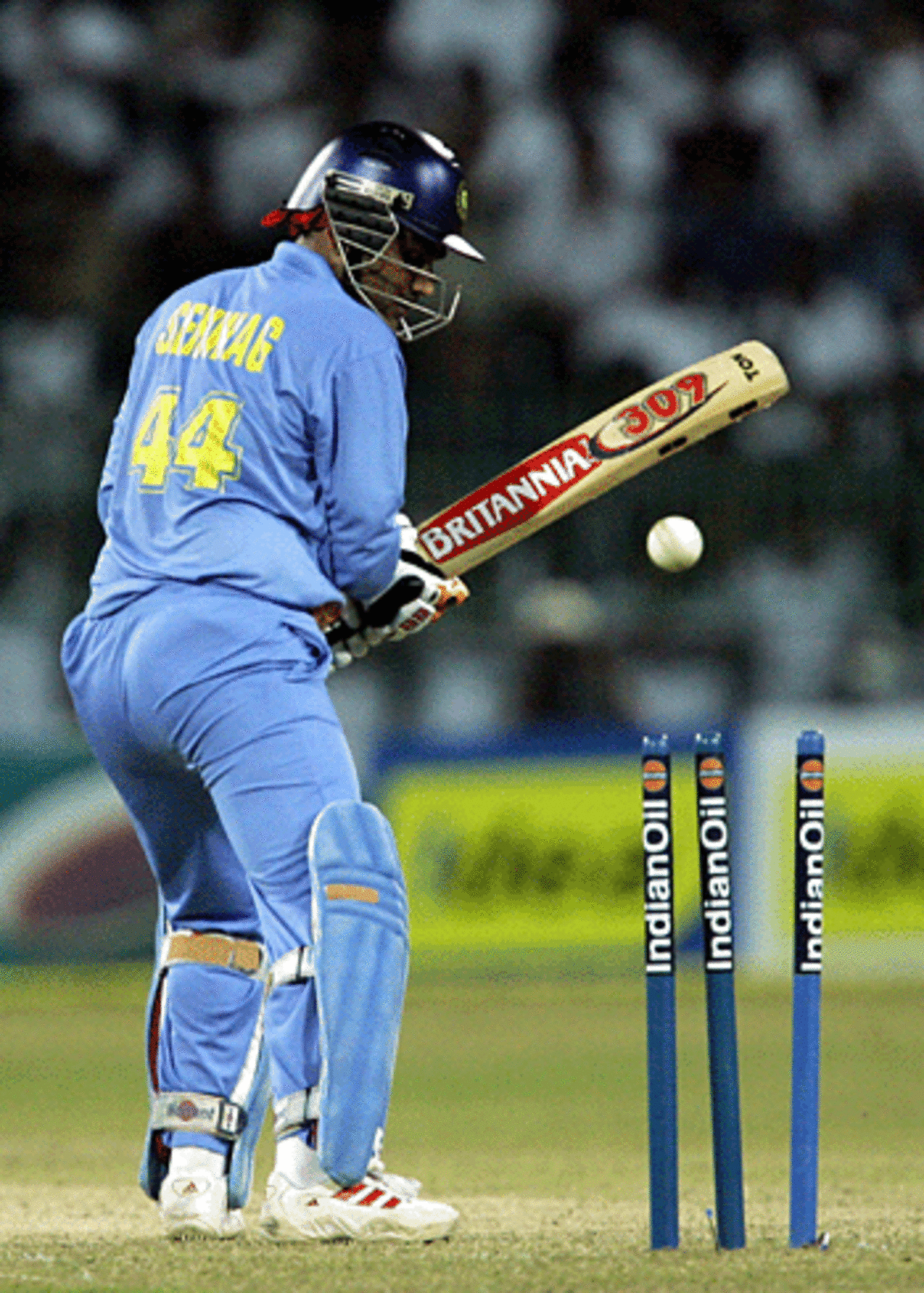 Virender Sehwag drags one on to his stumps, India v Sri Lanka, Premadasa Stadium, August 2005