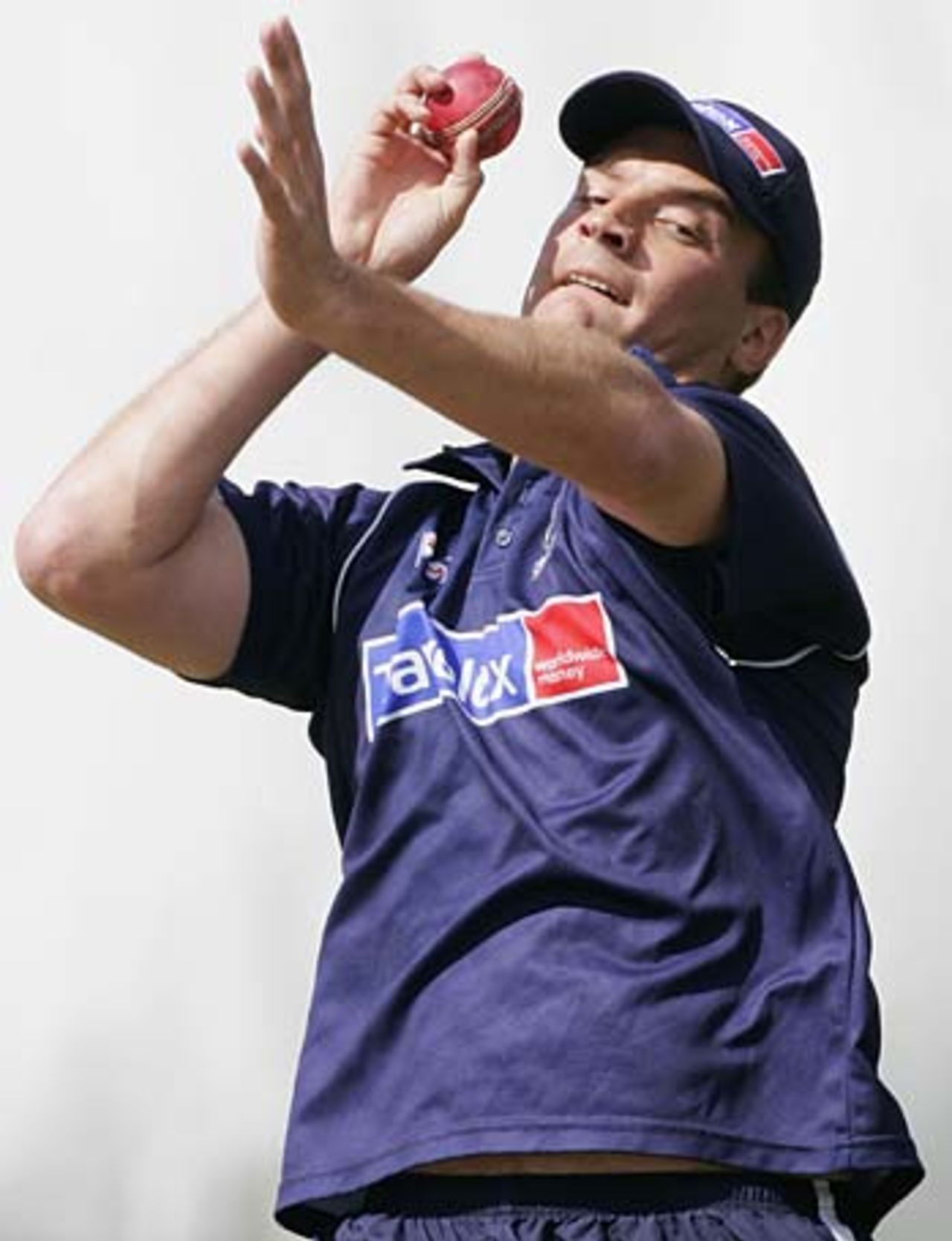 Stuart Clark works out in the nets after being drafted into the Australian squad ahead of the third Test, Manchester, August 9, 2005
