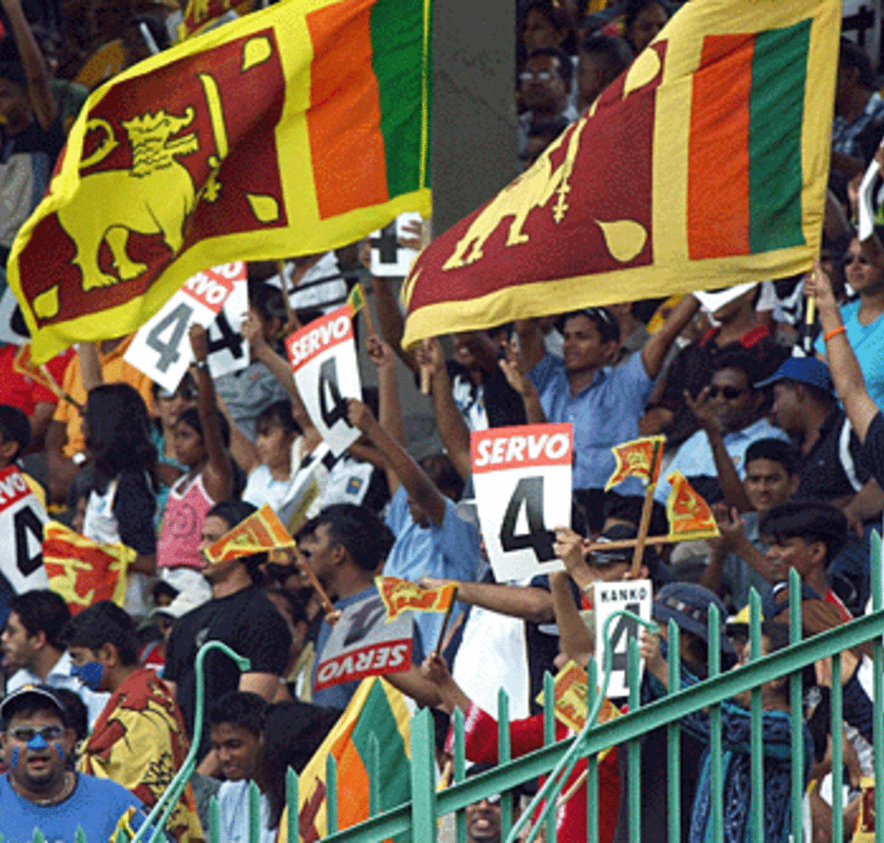 Sri Lankan fans vociferously support their team, India v Sri Lanka, Premadasa Stadium, August 9, 2005