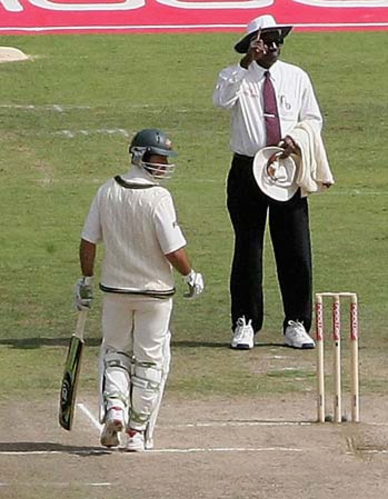 Human error: Steve Bucknor gives Damien Martyn lbw, England v Australia, 3rd Test, Old Trafford, August 15, 2005