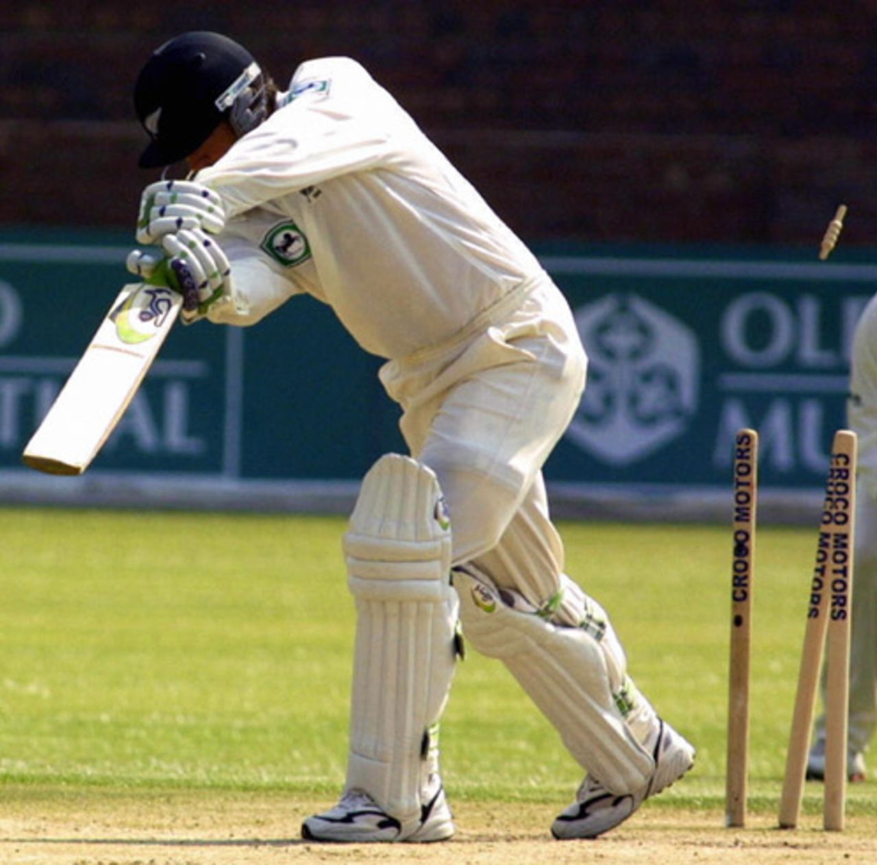 Nathan Astle is bowled, Zimbabwe v New Zealand, Bulawayo, August 17, 2005