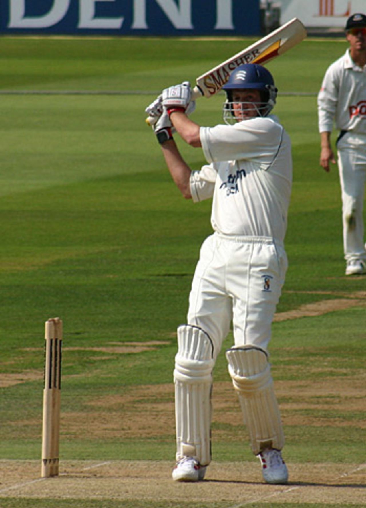 Chris Peploe pulls Robin Martin-Jenkins for six into the Mound Stand, Middlesex v Sussex, Lord's, August 17, 2005