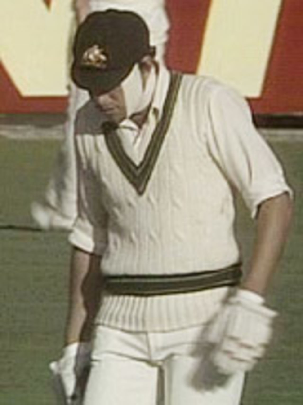 Heavily bandaged, Rick McCosker resumes, Australia v England, Centenary Test, Melbourne, March 1977