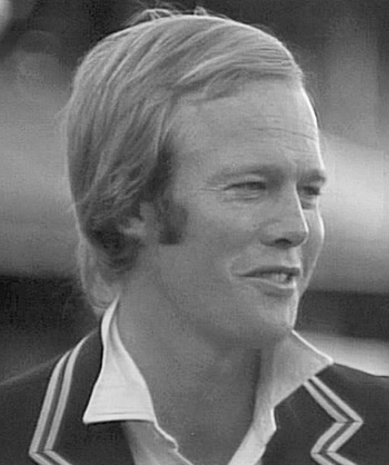 Tony Greig being interviewed in 1977