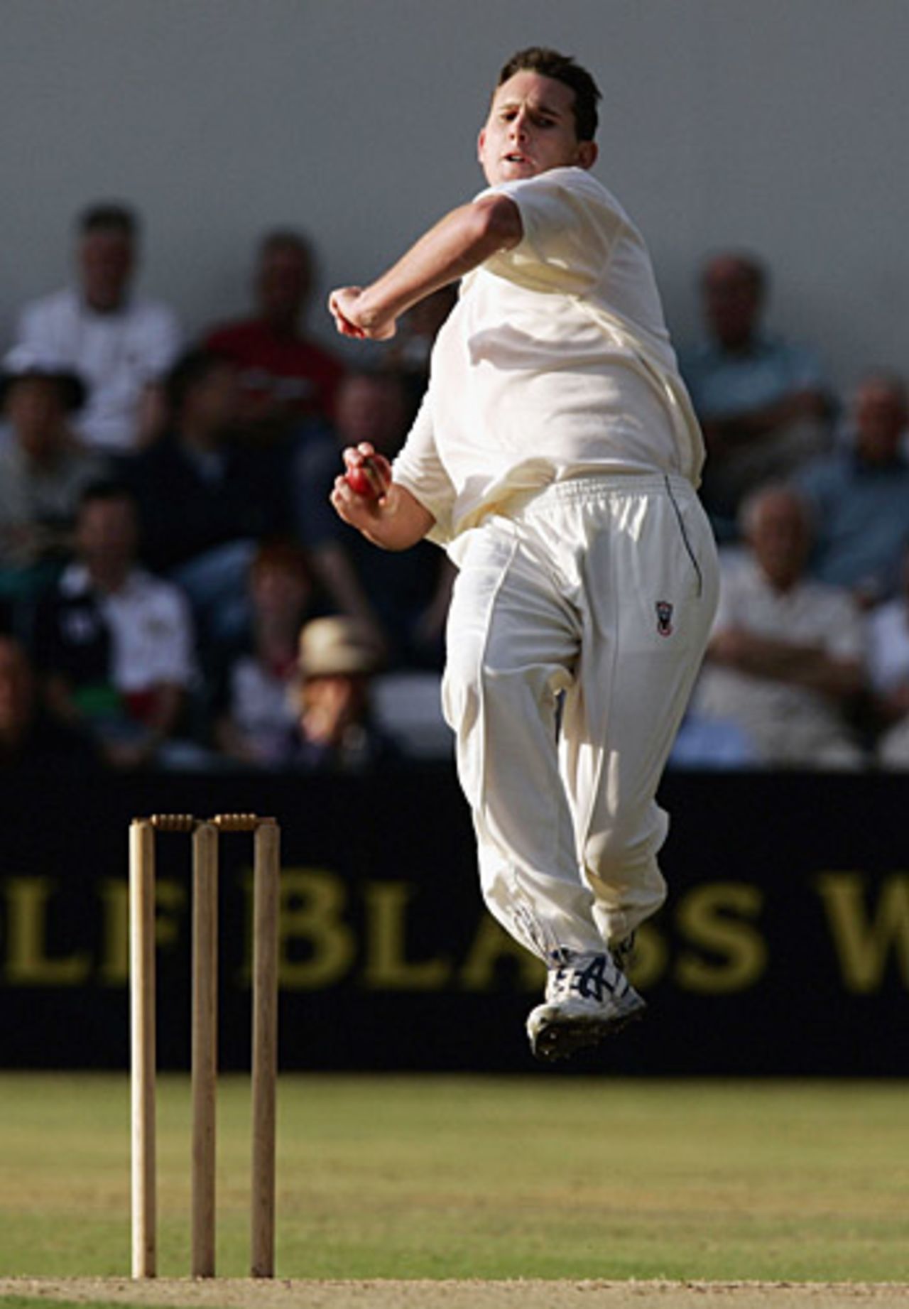 A leap of faith from Shaun Tait , Northamptonshire v Australians, Northampton, August 20, 2005
