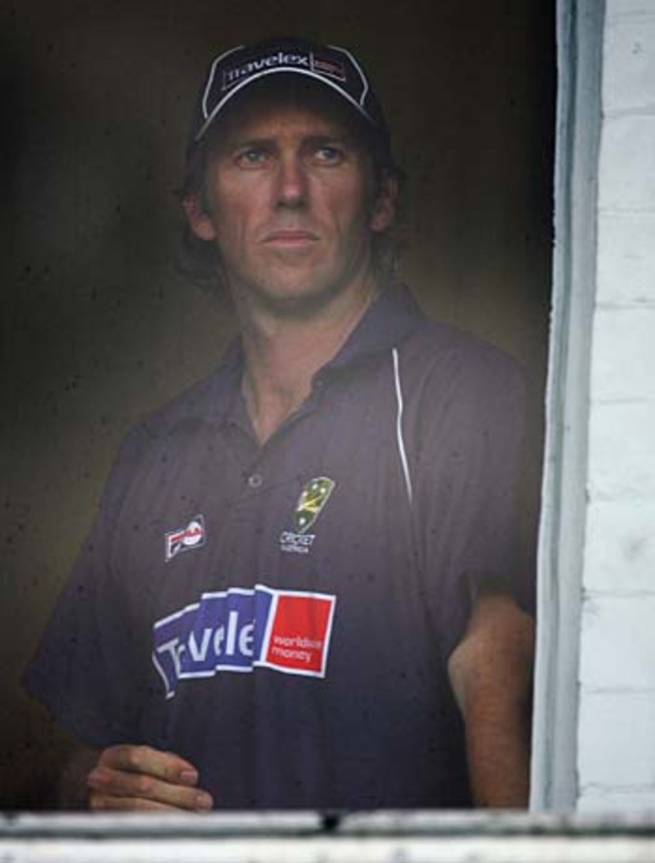A rueful Glenn McGrath after failing his fitness test, England v Australia, 4th Test, Nottingham, August 25, 2005