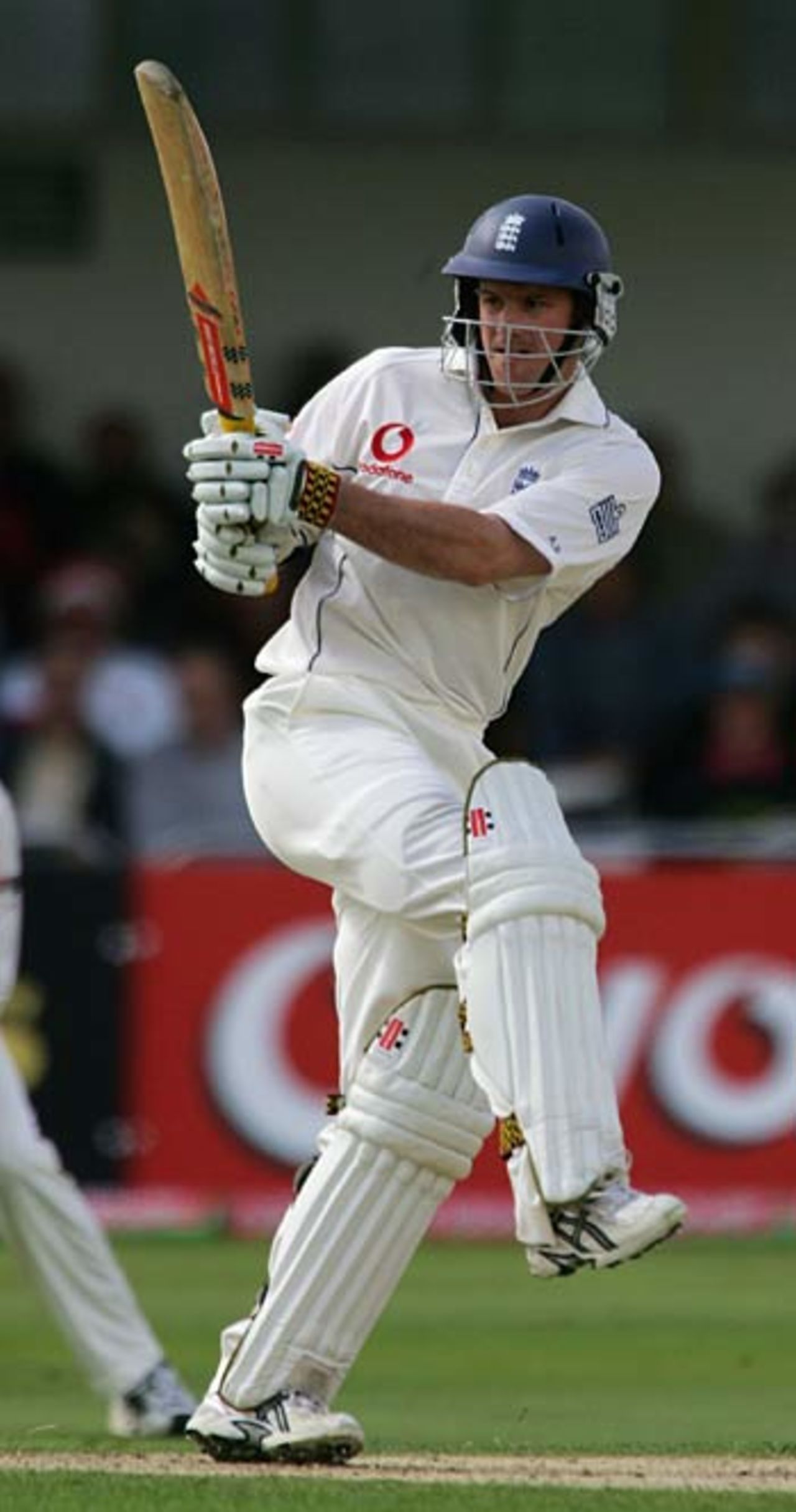 Andrew Strauss on the attack on his way to 35, England v Australia, 4th Test, Nottingham, August 25, 2005