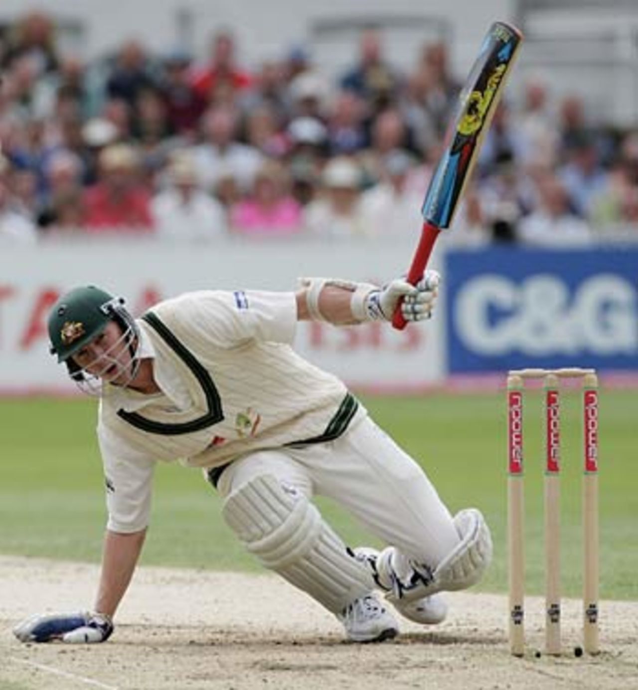 Brett Lee takes evasive action, England v Australia, 4th Test, Nottingham, August 27, 2005