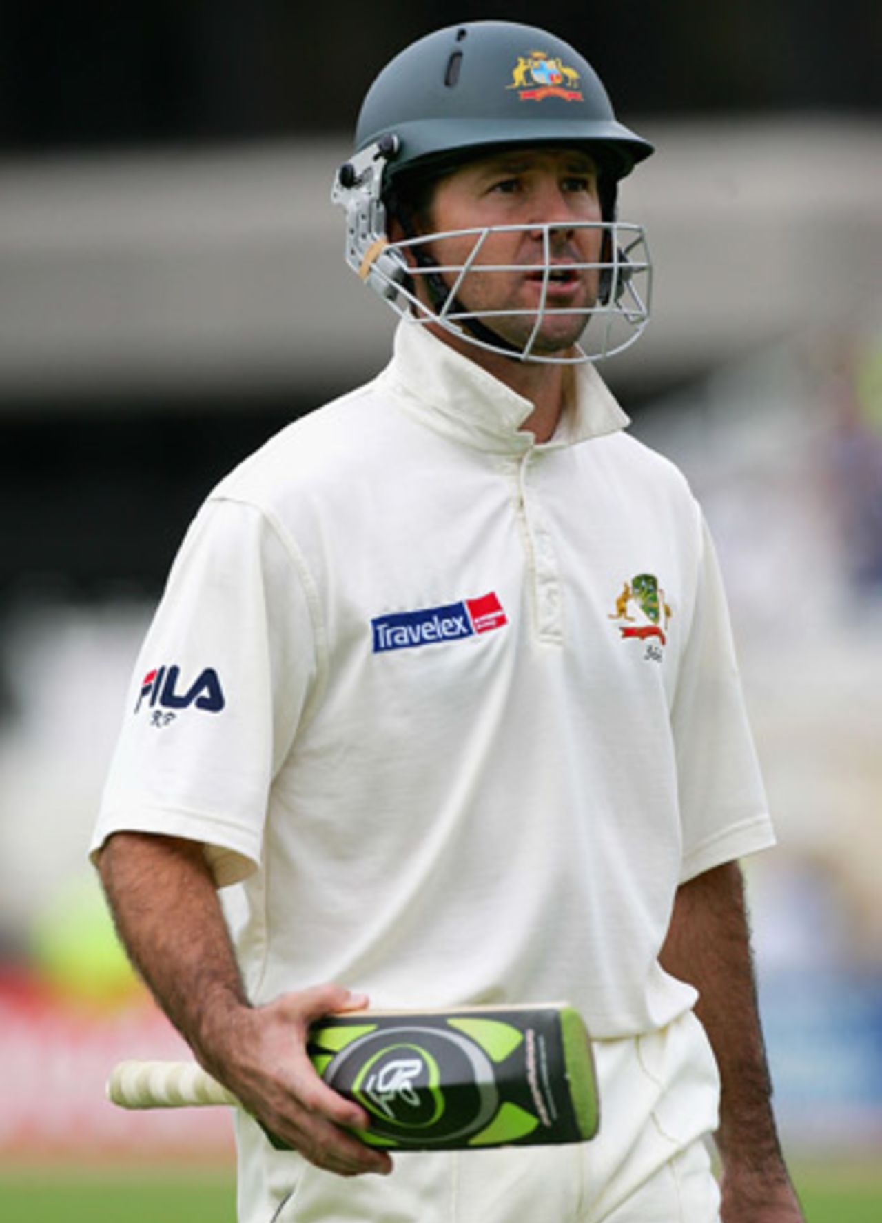A distraught Ricky Ponting trudges off, brilliantly run out by Gary Pratt, England v Australia, Trent Bridge, August 27, 2005