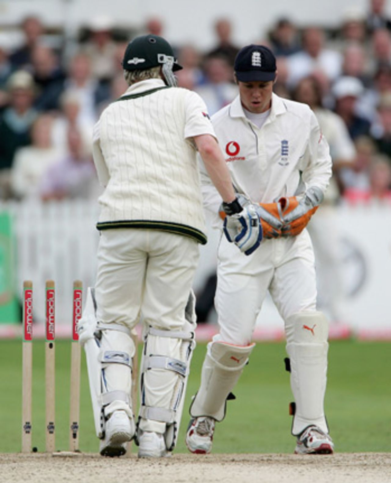 Geraint Jones fails to stump Michael Clarke, England v Australia, Trent Bridge, August 27, 2005