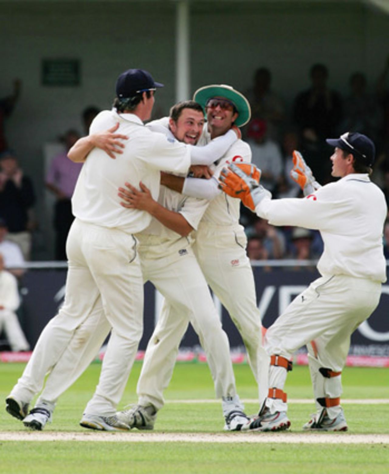 Steve Harmison celebrates Simon Katich's wicket, England v Australia, Trent Bridge, August 28, 2005