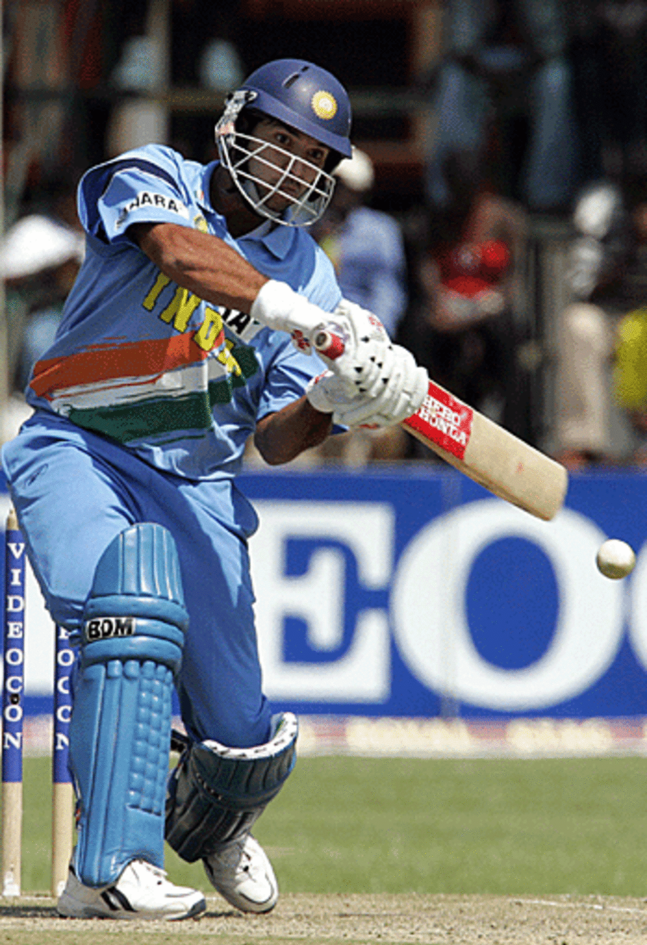 Yuvraj Singhs watches the ball closely, Zimbabwe v India, Harare, August 29, 2005